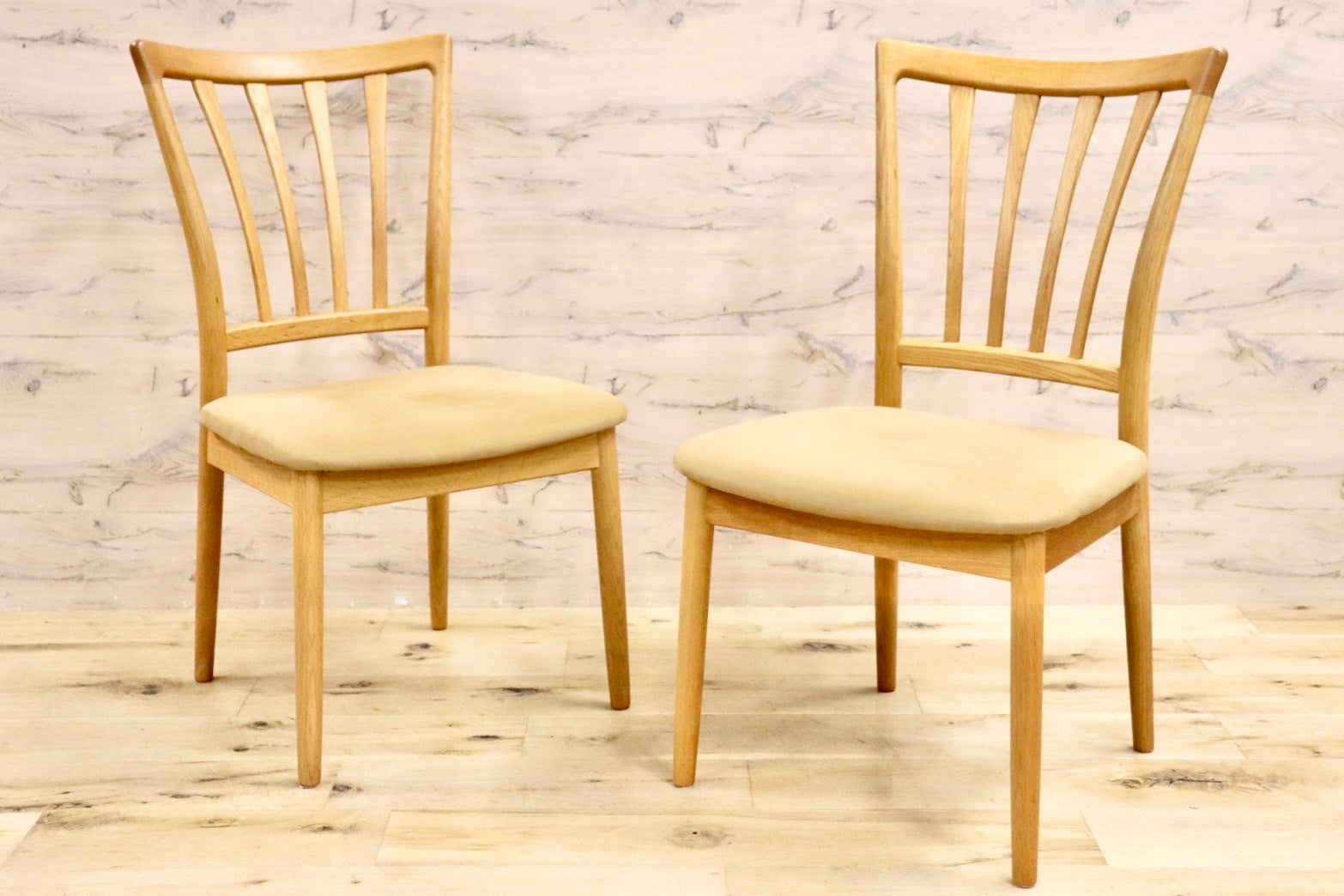 GMHH487B○日進木工 / nissin ダイニングチェア DCC-072 椅子 2脚セット オーク無垢材 ファブリック 飛騨家具 北欧スタイル モダン