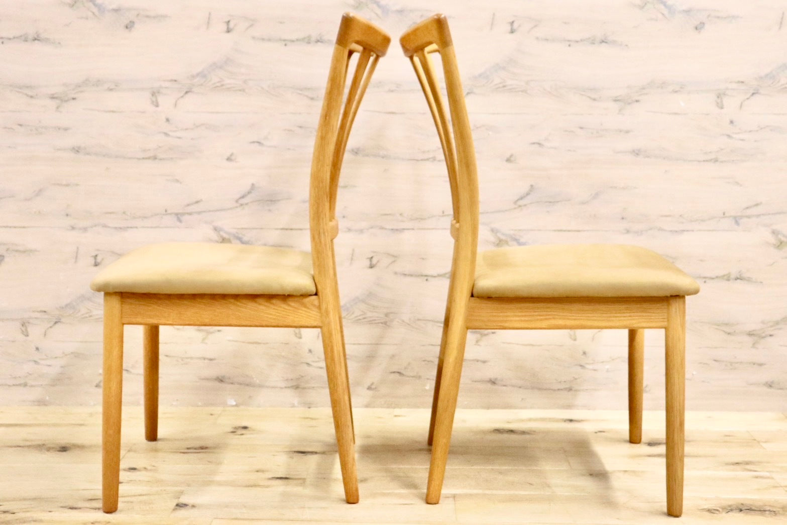 GMHH487B○日進木工 / nissin ダイニングチェア DCC-072 椅子 2脚セット オーク無垢材 ファブリック 飛騨家具 北欧スタイル モダン