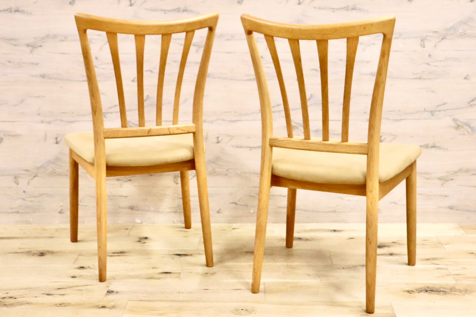 GMHH487B○日進木工 / nissin ダイニングチェア DCC-072 椅子 2脚セット オーク無垢材 ファブリック 飛騨家具 北欧スタイル モダン