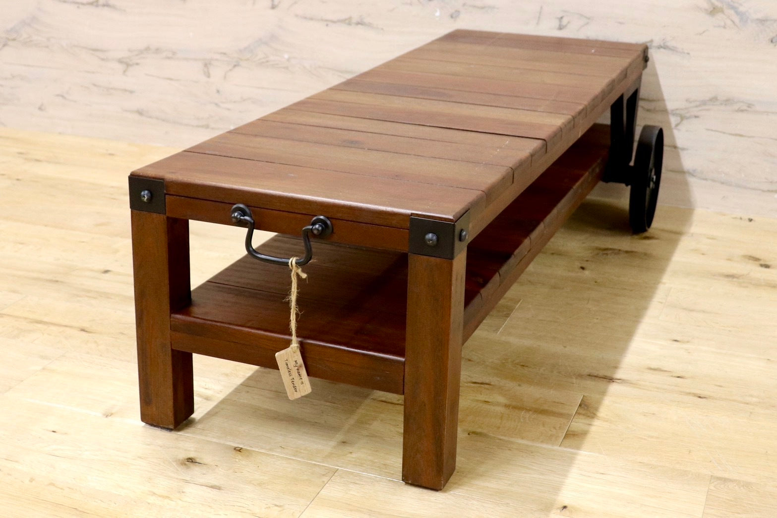 GMHK769○トローリーローボード テレビ台 リビングボード センターテーブル アンティーク レトロ 天然木 車輪付き