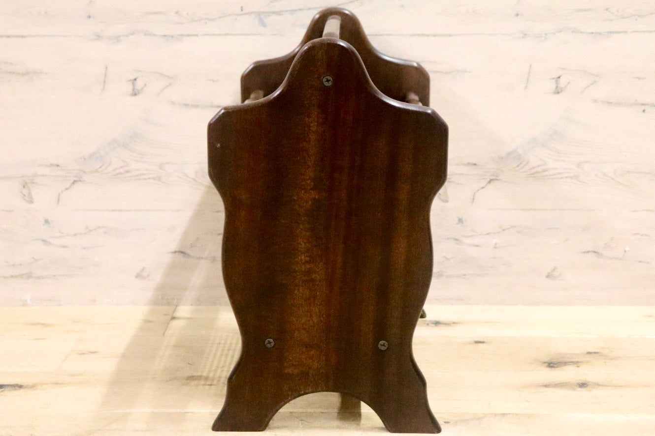 GMHK789○karimoku / カリモク コロニアル マガジンラック スリッパラック 雑誌入れ 収納 木製 ラタン アンティーク