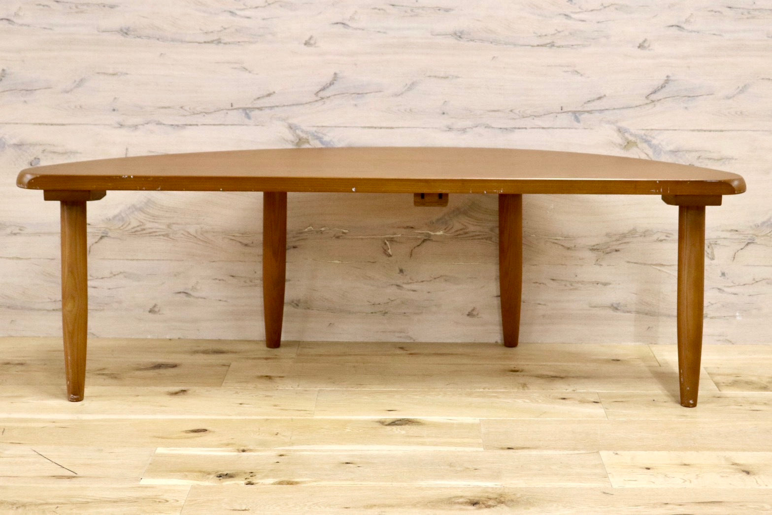 GMHH368○ナガノインテリア / NAGANO INTERIOR センターテーブル リビングテーブル コーヒーテーブル 半円テーブル ローテーブル 天然木