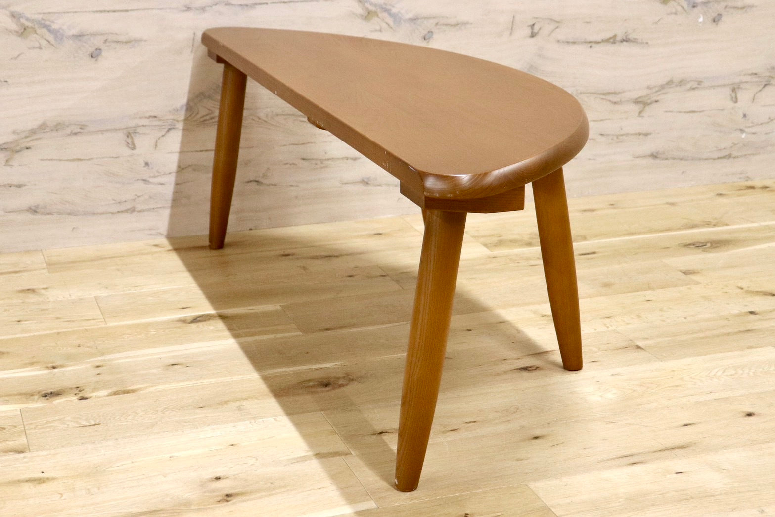 GMHH368○ナガノインテリア / NAGANO INTERIOR センターテーブル リビングテーブル コーヒーテーブル 半円テーブル ローテーブル 天然木