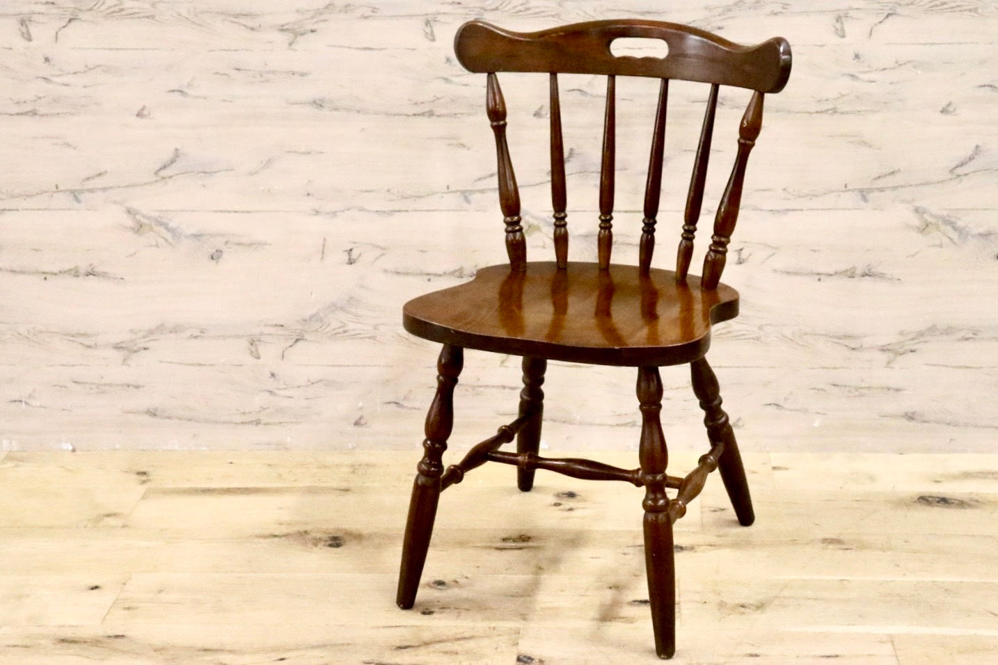 GMHN279○柏木工 / KASHIWA ダイニングチェア アームレスチェア 椅子 飛騨家具 レトロ カントリー 木製 アンティーク