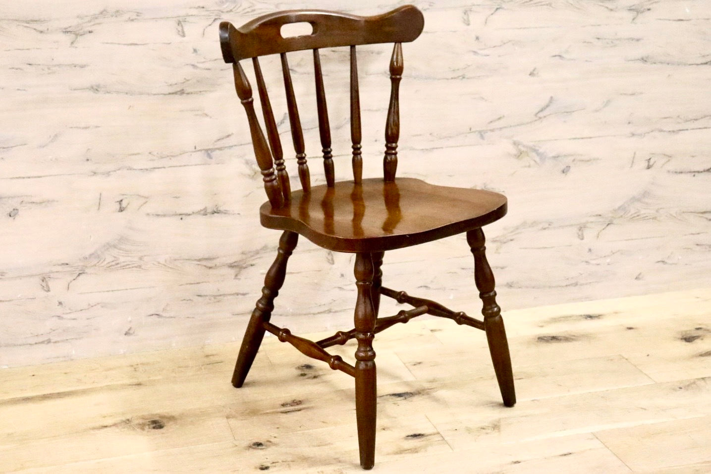 GMHN279○柏木工 / KASHIWA ダイニングチェア アームレスチェア 椅子 飛騨家具 レトロ カントリー 木製 アンティーク