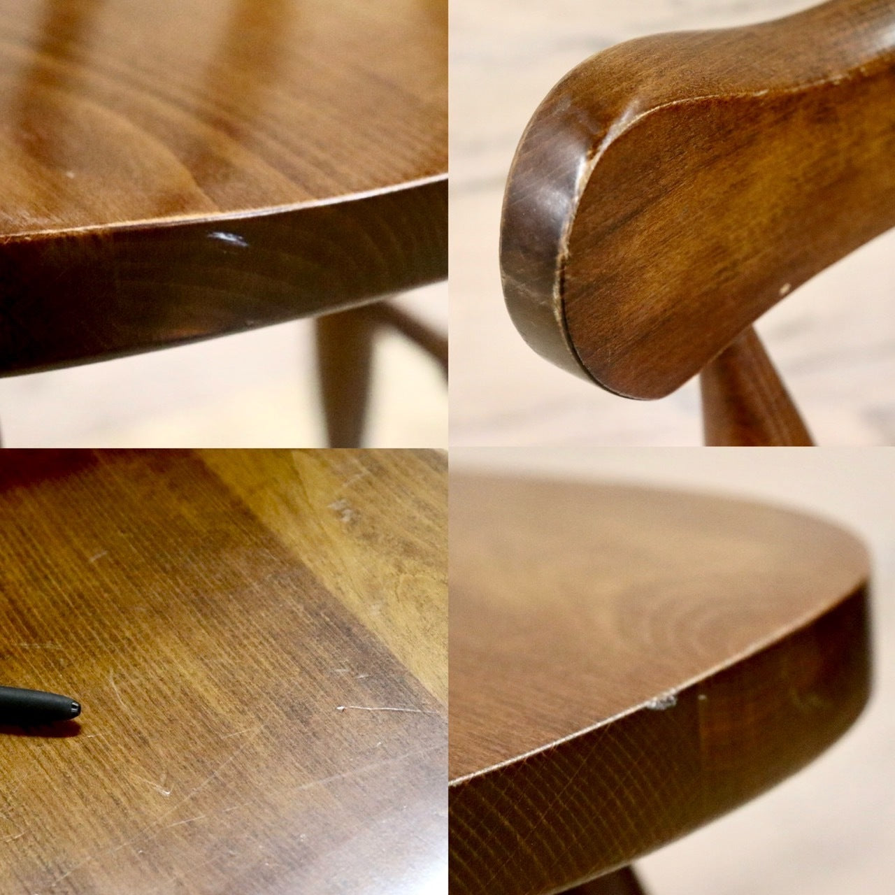 GMHN279○柏木工 / KASHIWA ダイニングチェア アームレスチェア 椅子 飛騨家具 レトロ カントリー 木製 アンティーク