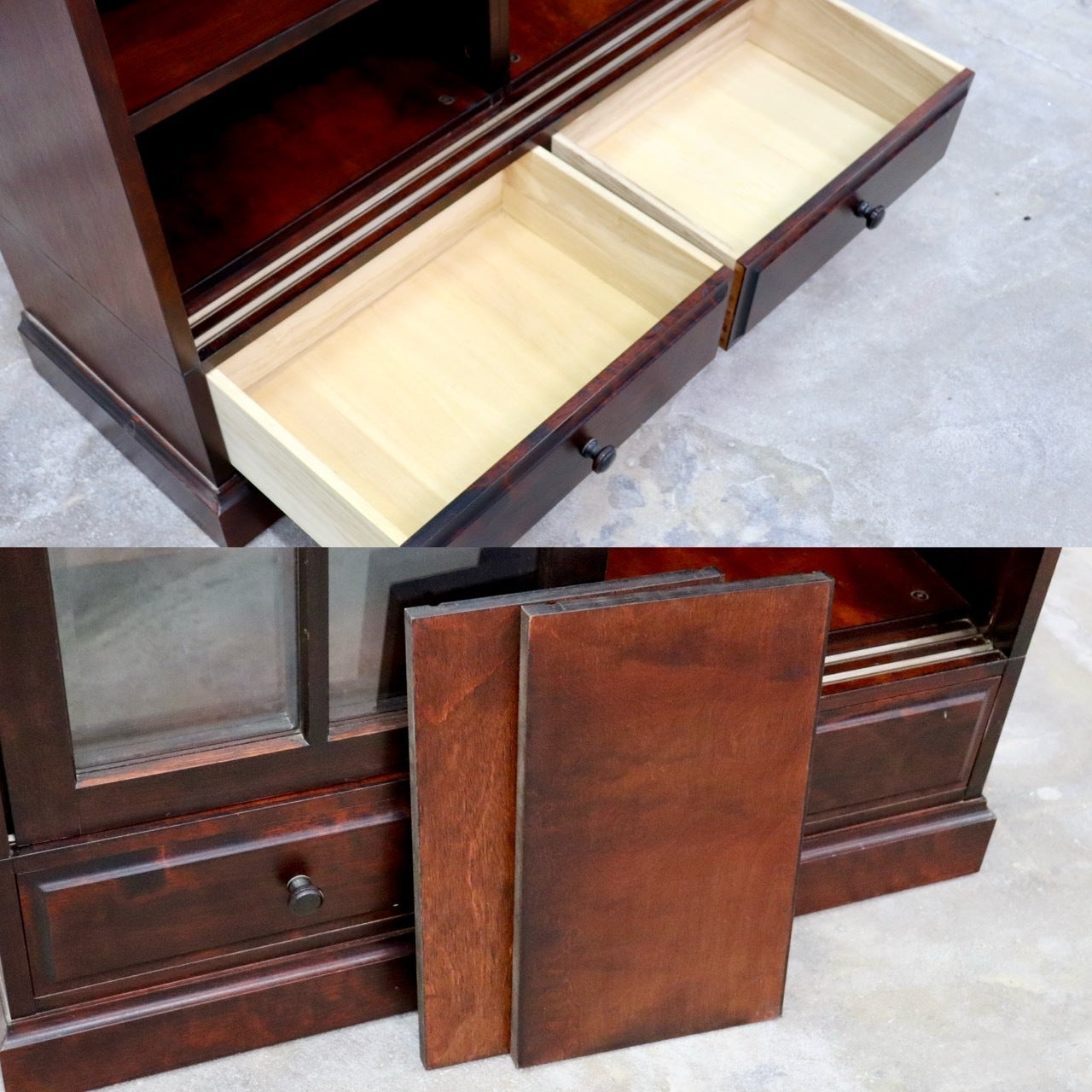 GMHH284○民芸家具 キャビネット 本棚 書棚 キャビネット 飾り棚 ブックシェルフ 樺材 和家具 和モダン 古民家 検)和光 北海道民芸家具