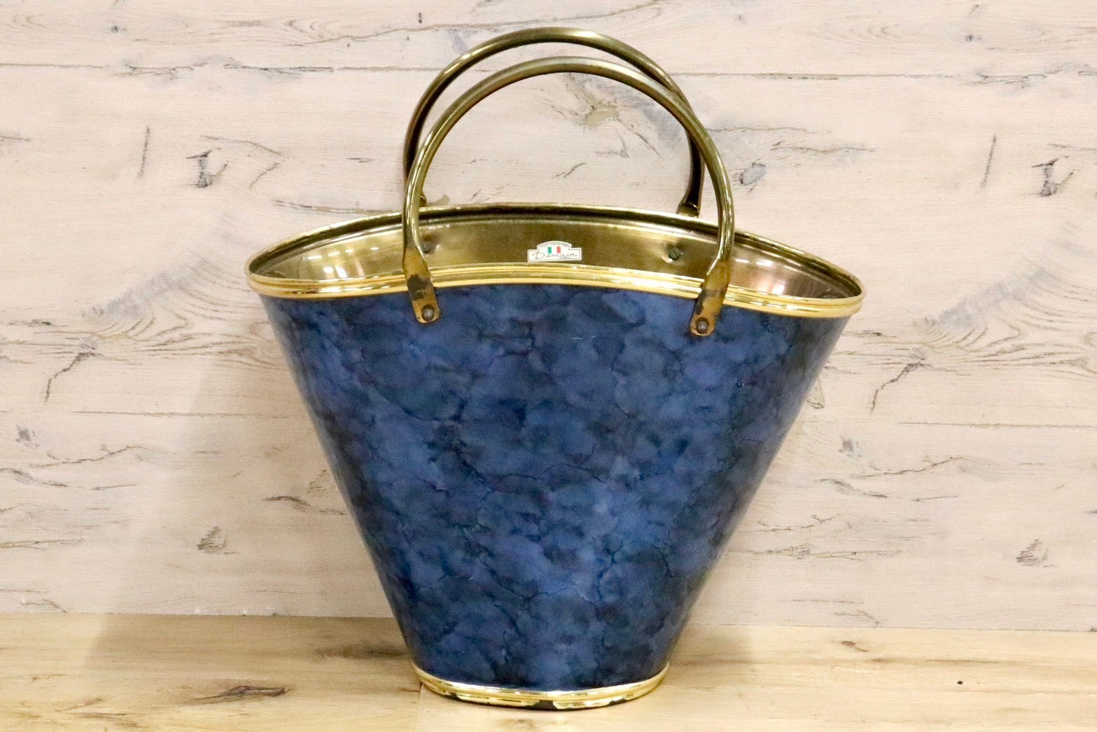 GMHS442○Demain / ドマン マガジンラック バスケット 収納かご ブラス製品 イタリア製 エレガント ヨーロピアン アンティーク 展示品