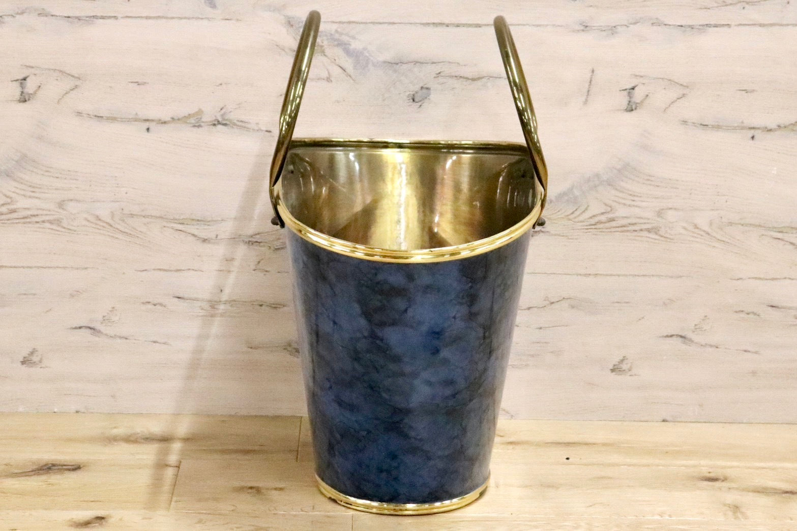 GMHS442○Demain / ドマン マガジンラック バスケット 収納かご ブラス製品 イタリア製 エレガント ヨーロピアン アンティーク 展示品