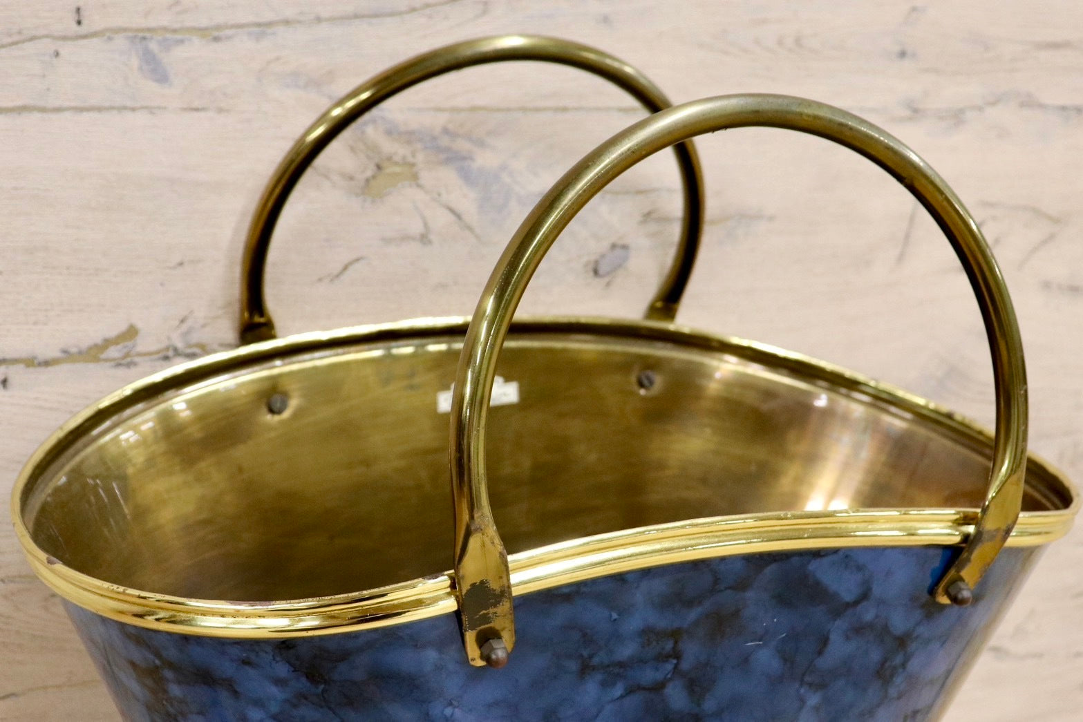 GMHS442○Demain / ドマン マガジンラック バスケット 収納かご ブラス製品 イタリア製 エレガント ヨーロピアン アンティーク 展示品