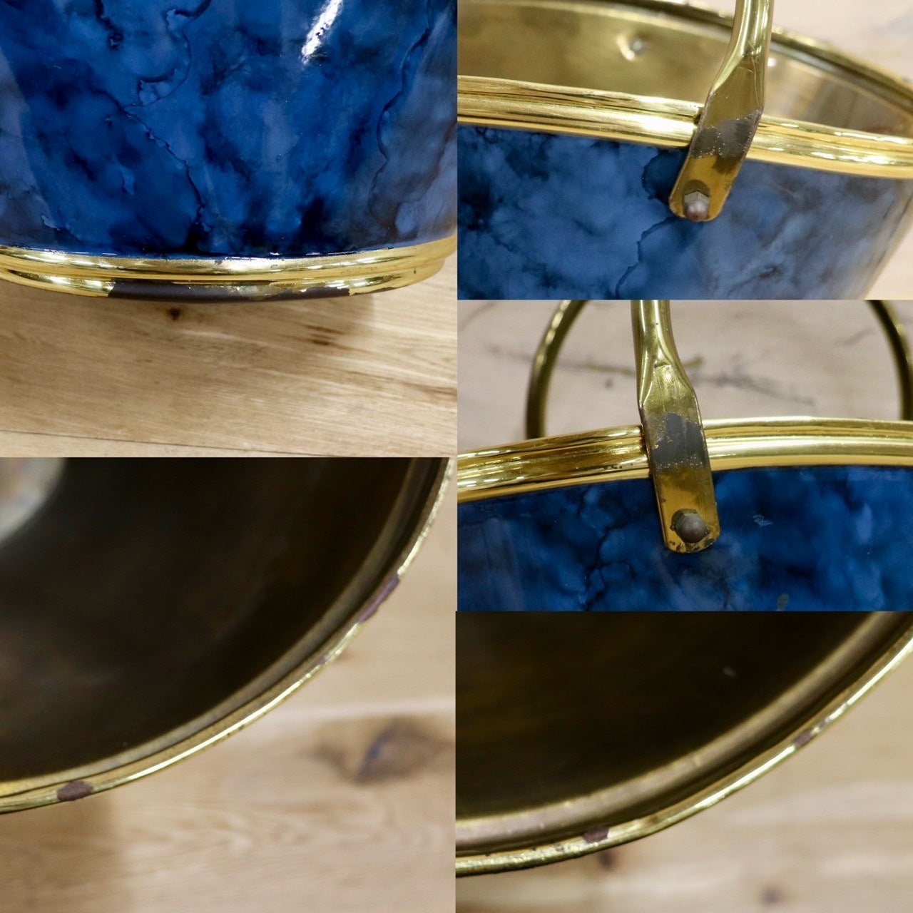 GMHS442○Demain / ドマン マガジンラック バスケット 収納かご ブラス製品 イタリア製 エレガント ヨーロピアン アンティーク 展示品