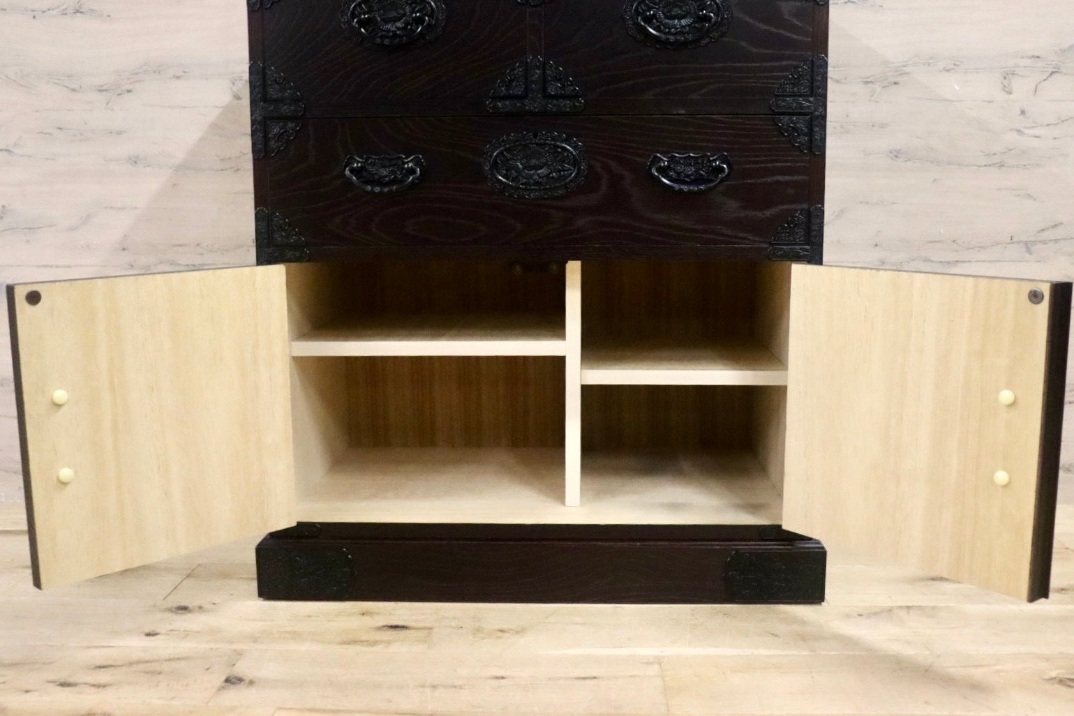 GMHS561○民芸家具 チェスト 整理タンス 小物入れ 収納家具 和家具 和モダン 欅材 和室 座敷 古民家 アンティーク