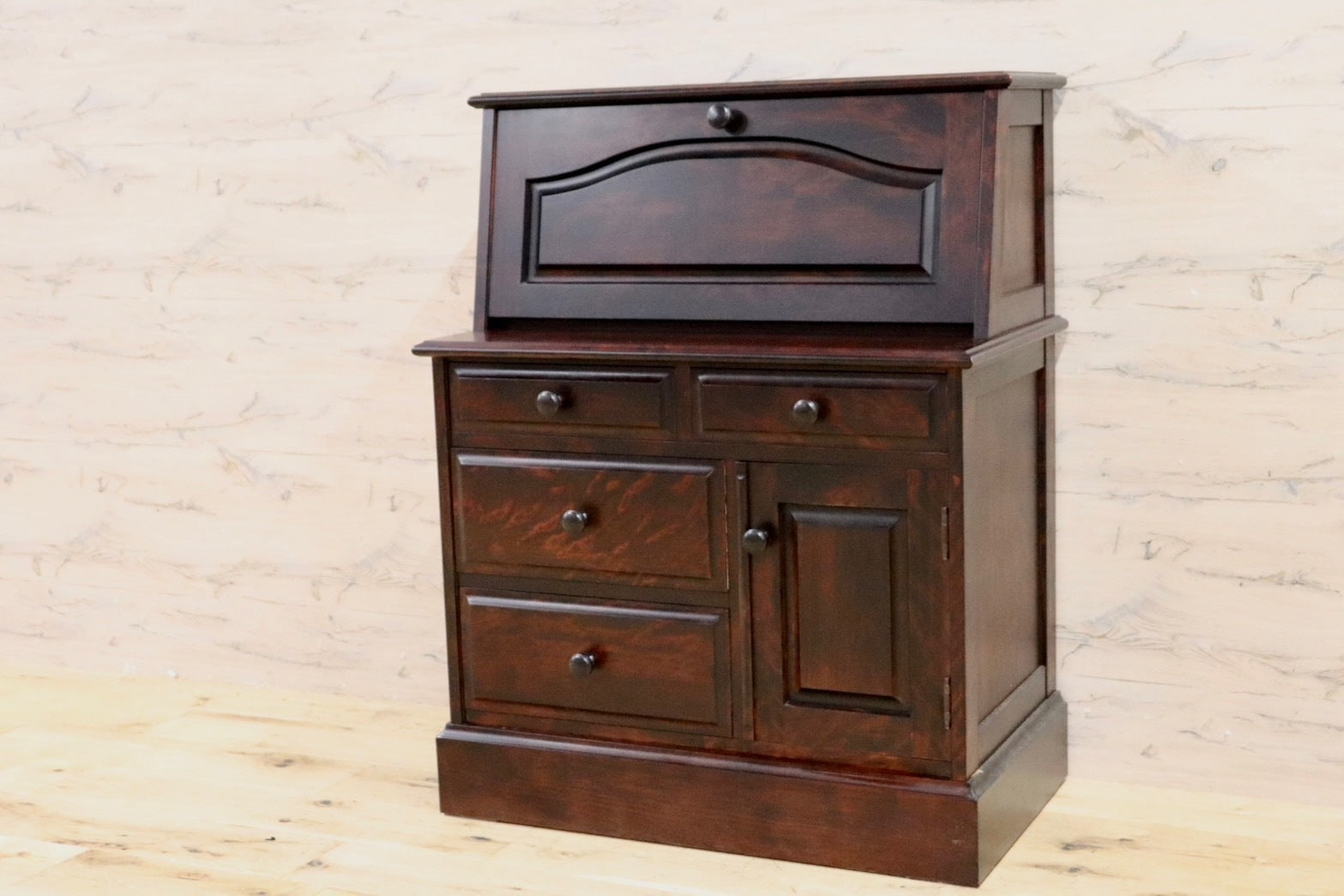 GMHS576B○神居民芸 ライティングビューロー 収納家具 和室 和モダン 旭川家具 和光 樺材 アンティーク 古民家