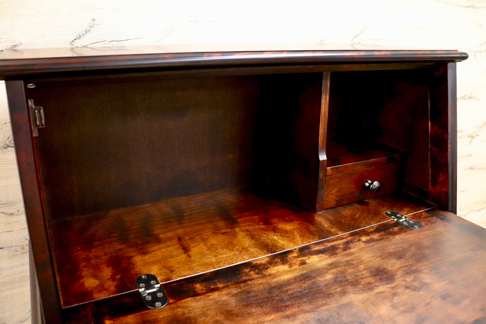 GMHS576B○神居民芸 ライティングビューロー 収納家具 和室 和モダン 旭川家具 和光 樺材 アンティーク 古民家