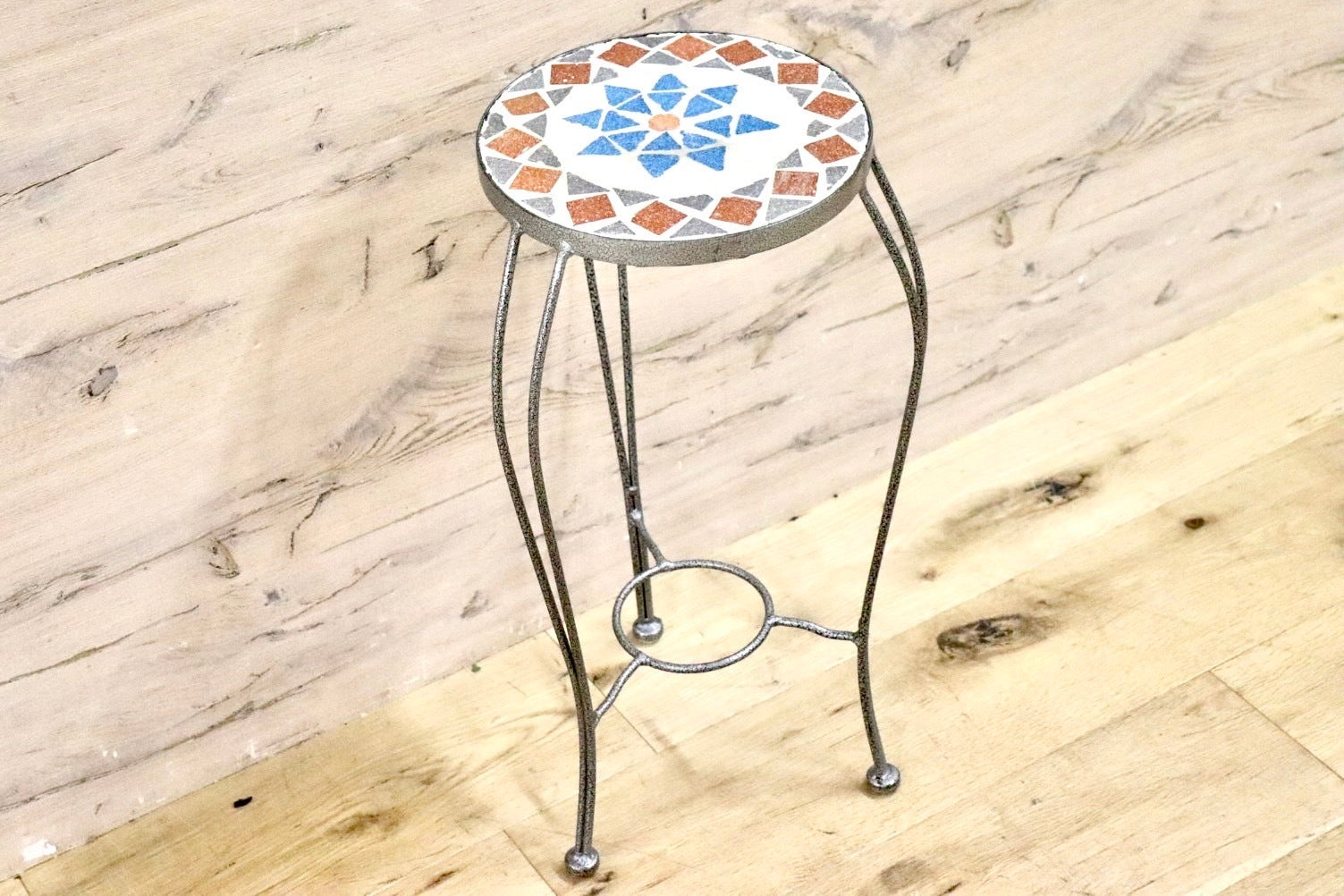 GMHS470B○花台 飾台 フラワースタンド ディスプレイ棚 タイルトップ アイアンフレーム エレガント