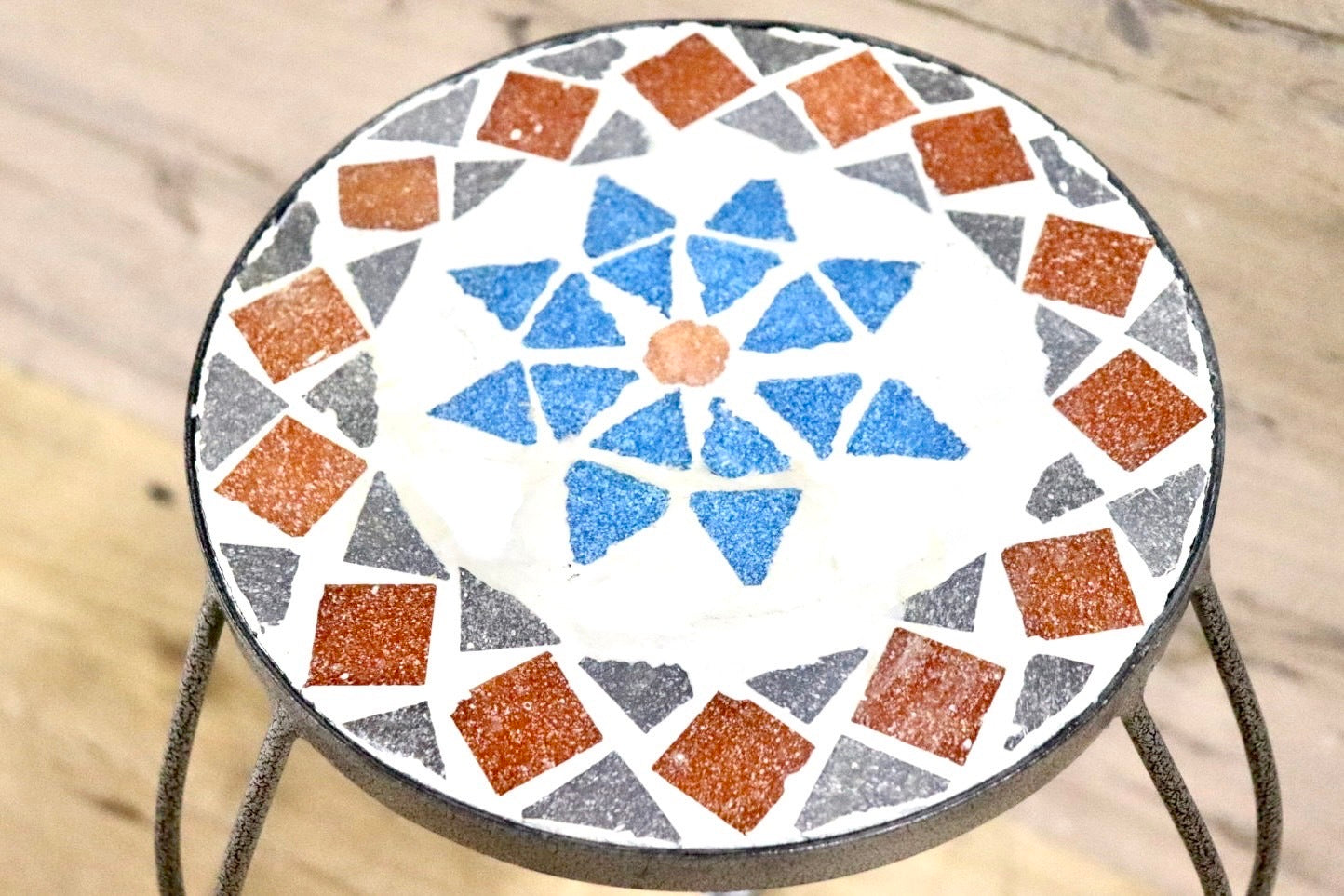 GMHS470B○花台 飾台 フラワースタンド ディスプレイ棚 タイルトップ アイアンフレーム エレガント