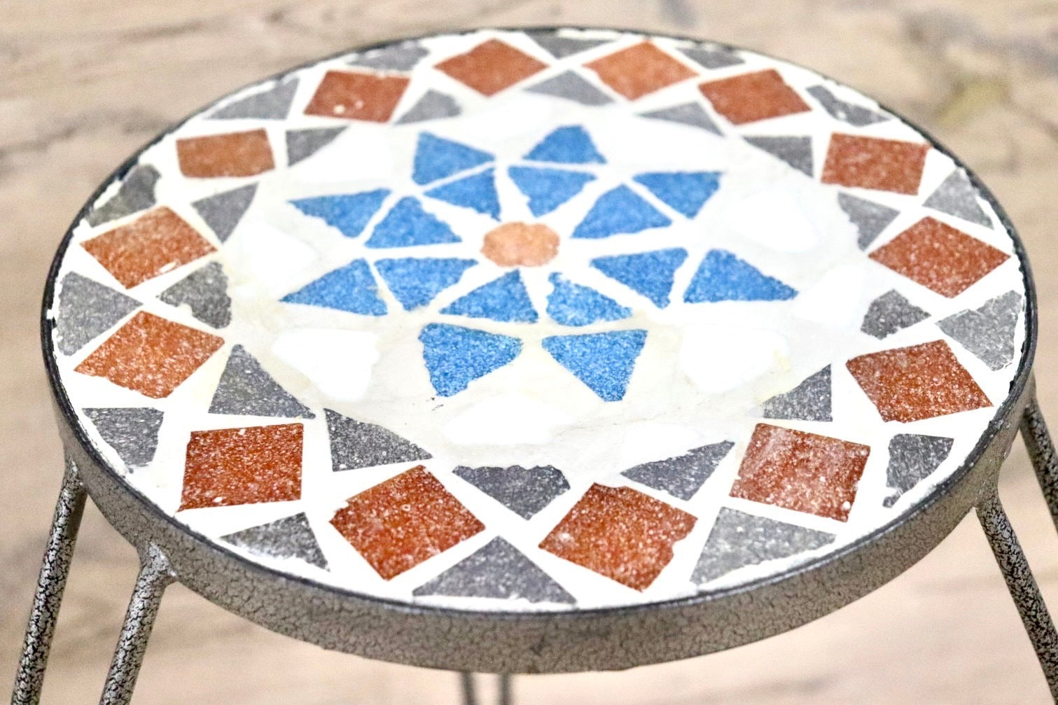 GMHS470B○花台 飾台 フラワースタンド ディスプレイ棚 タイルトップ アイアンフレーム エレガント