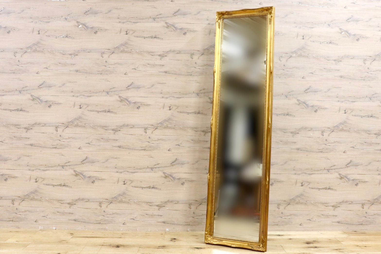 GMHK836B○ウォールミラー 姿見 全身鏡 壁掛け スタンドミラー ゴールドフレーム アンティーク ロココ調 検)ビーカンパニー