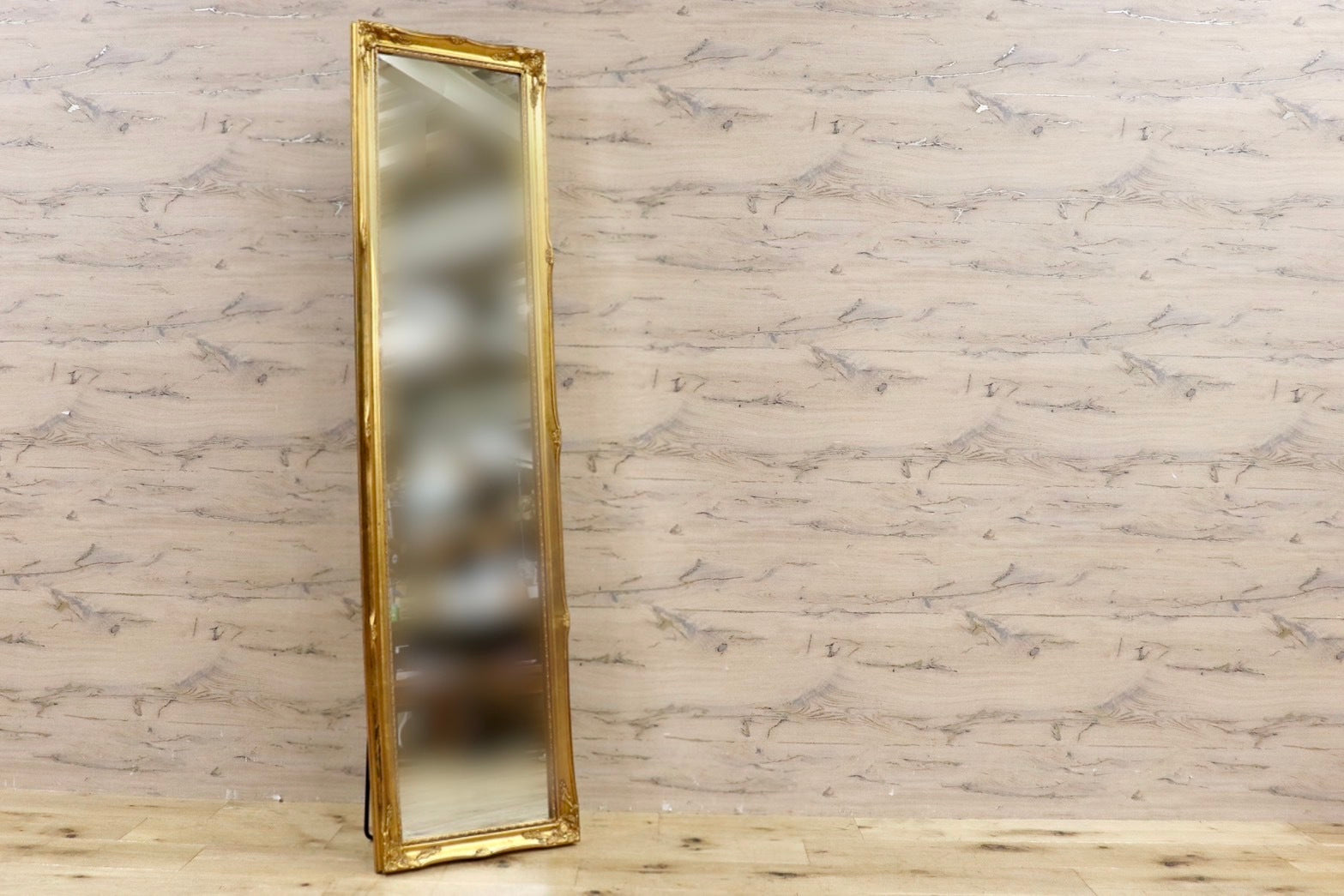 GMHK836B○ウォールミラー 姿見 全身鏡 壁掛け スタンドミラー ゴールドフレーム アンティーク ロココ調 検)ビーカンパニー