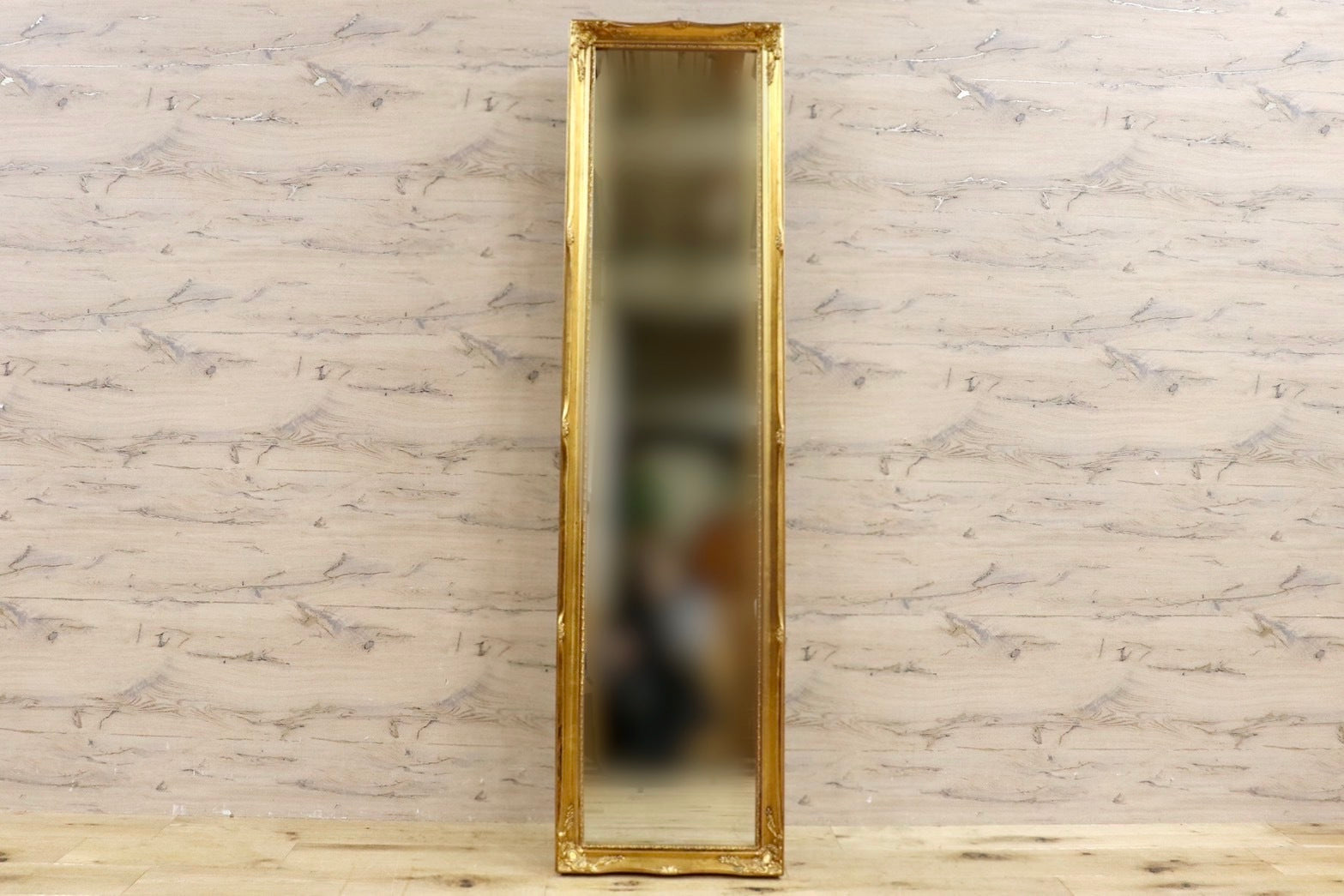 GMHK836B○ウォールミラー 姿見 全身鏡 壁掛け スタンドミラー ゴールドフレーム アンティーク ロココ調 検)ビーカンパニー