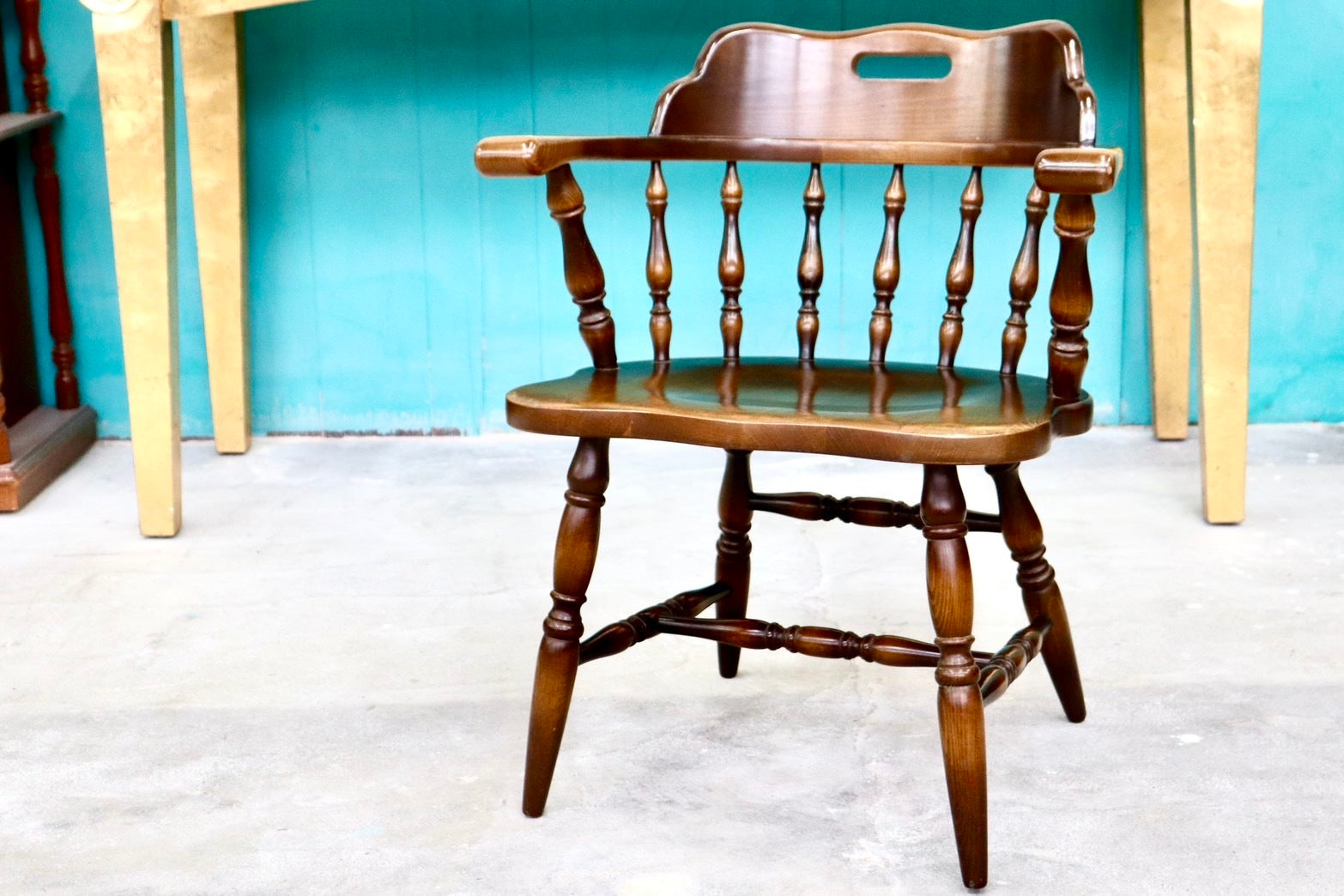 GMHS591○飛騨産業 / HIDA キツツキ ウィンザーチェア ダイニングチェア 椅子 カントリー レトロ 無垢 国産家具