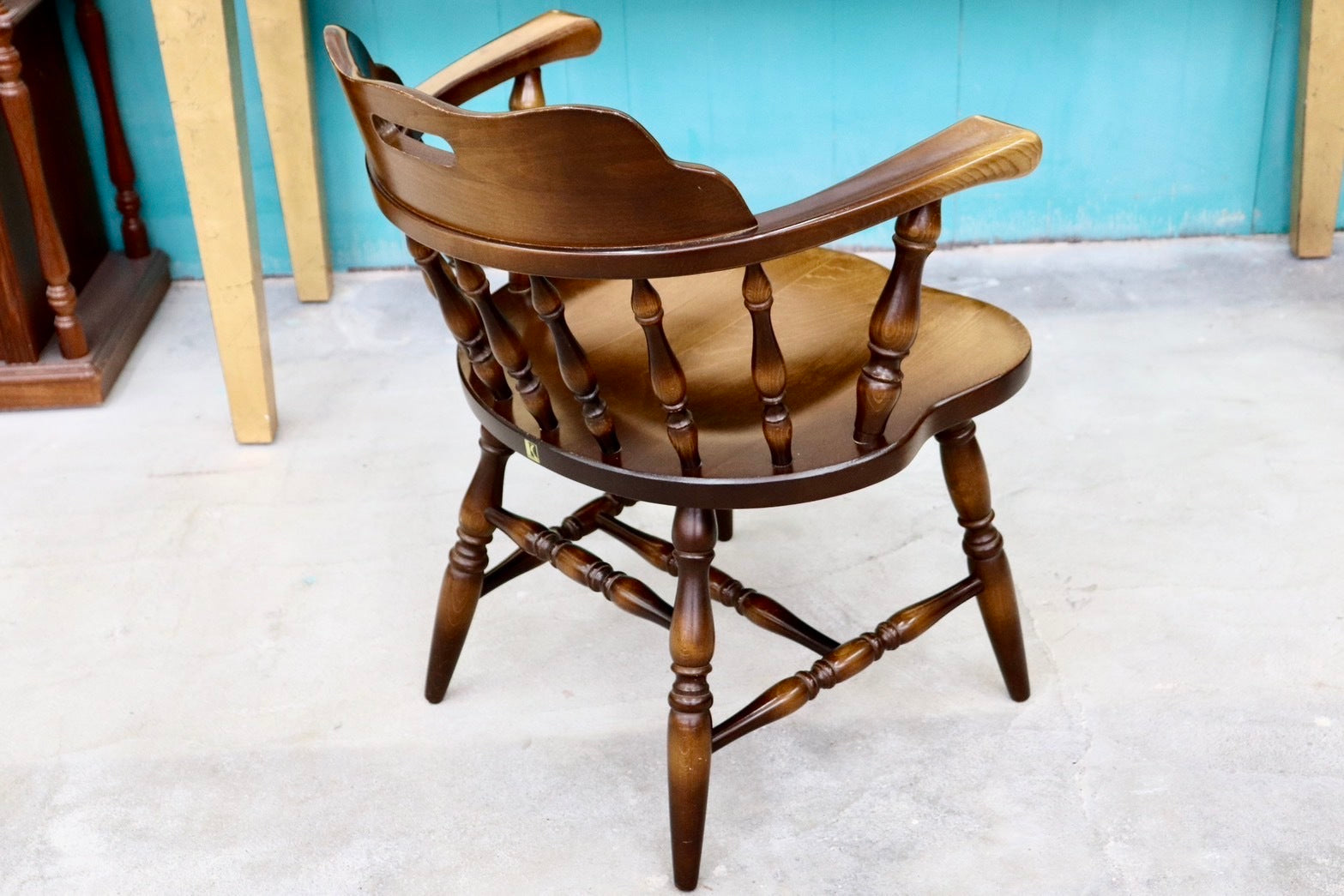 GMHS591○飛騨産業 / HIDA キツツキ ウィンザーチェア ダイニングチェア 椅子 カントリー レトロ 無垢 国産家具