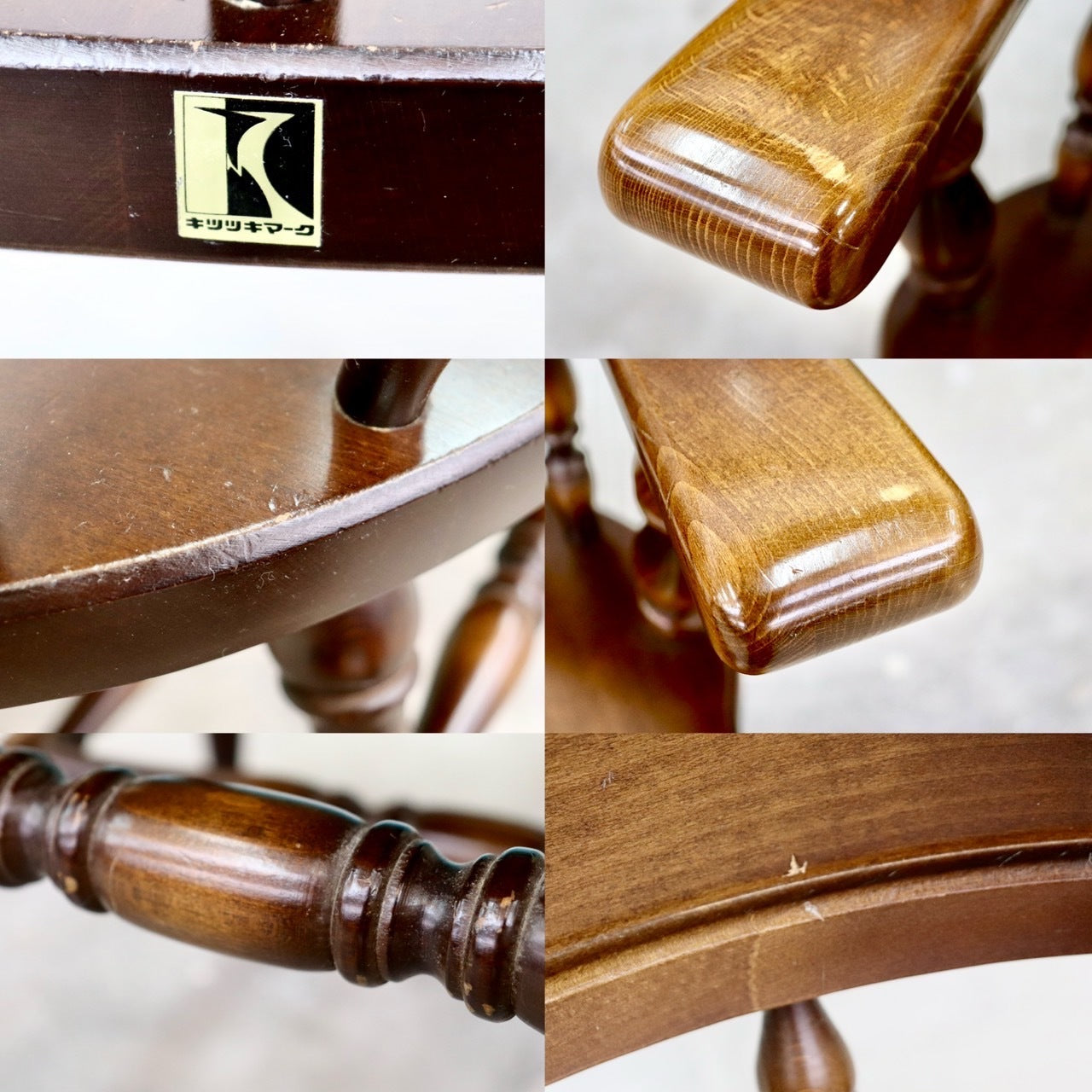 GMHS591○飛騨産業 / HIDA キツツキ ウィンザーチェア ダイニングチェア 椅子 カントリー レトロ 無垢 国産家具