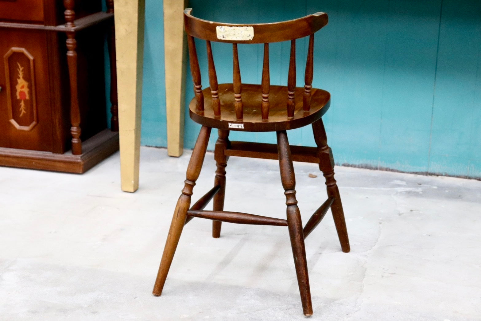 GMHS595A○柏木工 / KASHIWA ベビーチェア 子供椅子 アンティーク ヴィンテージ 飛騨家具 レトロ