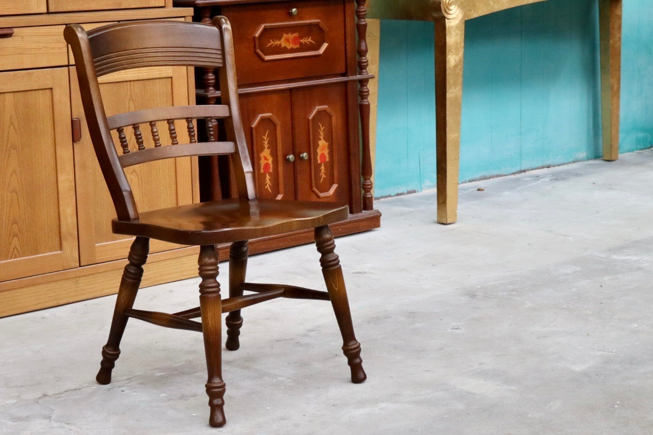 GMHS595A○飛騨産業 / HIDA ダイニングチェア 椅子 アームレスチェア キツツキ 飛騨家具 レトロ カントリー