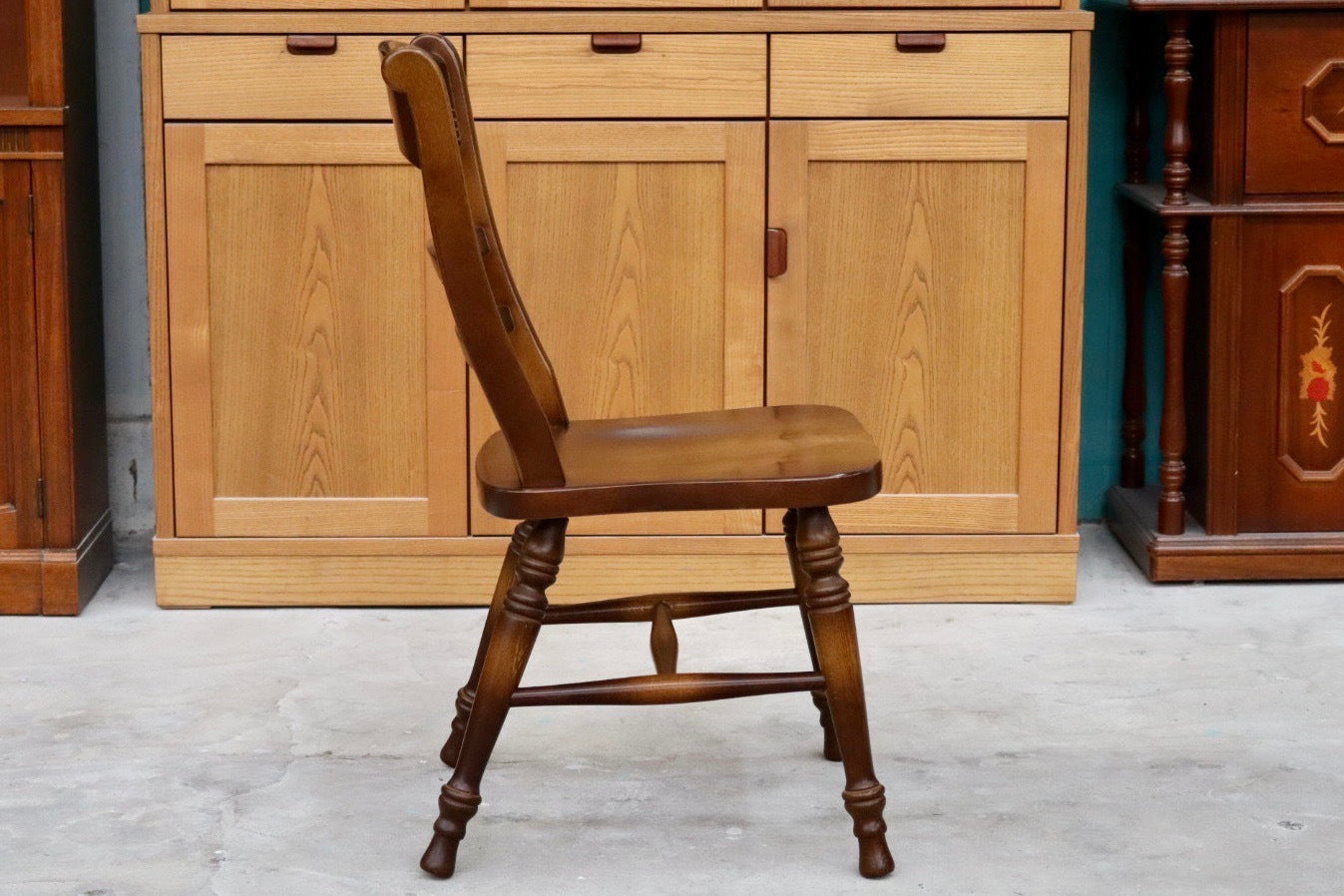 GMHS595A○飛騨産業 / HIDA ダイニングチェア 椅子 アームレスチェア キツツキ 飛騨家具 レトロ カントリー