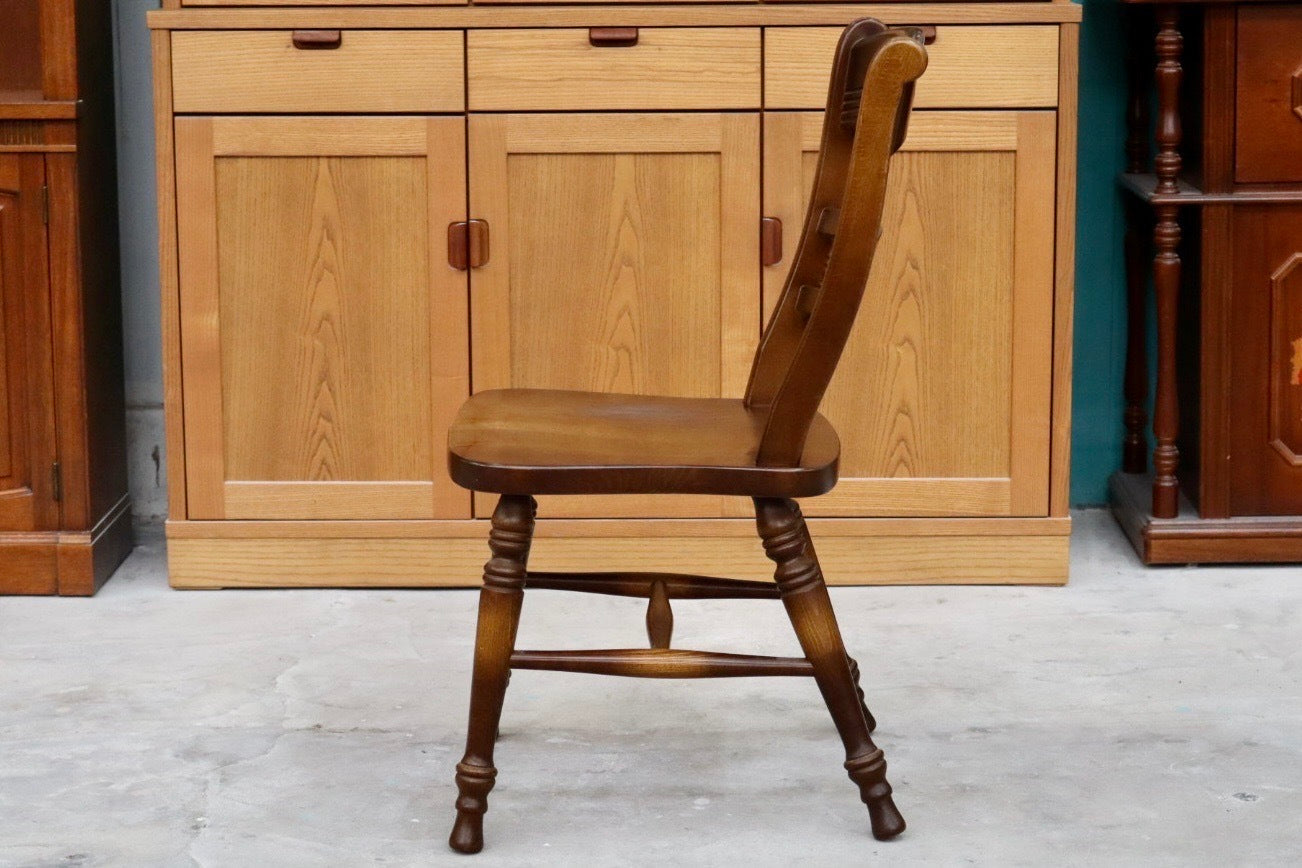 GMHS595A○飛騨産業 / HIDA ダイニングチェア 椅子 アームレスチェア キツツキ 飛騨家具 レトロ カントリー