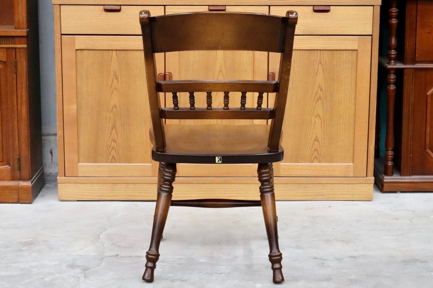 GMHS595B○飛騨産業 / HIDA ダイニングチェア 椅子 アームレスチェア キツツキ 飛騨家具 レトロ カントリー