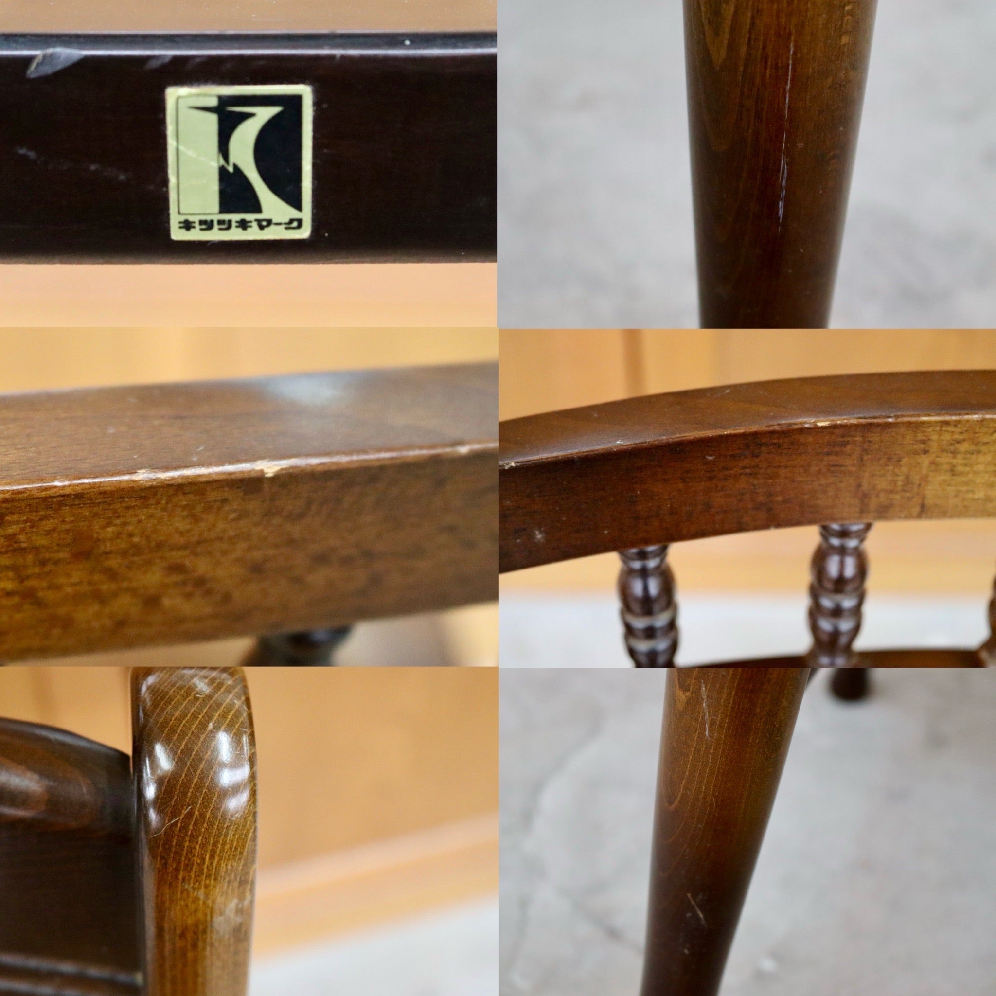 GMHS595B○飛騨産業 / HIDA ダイニングチェア 椅子 アームレスチェア キツツキ 飛騨家具 レトロ カントリー