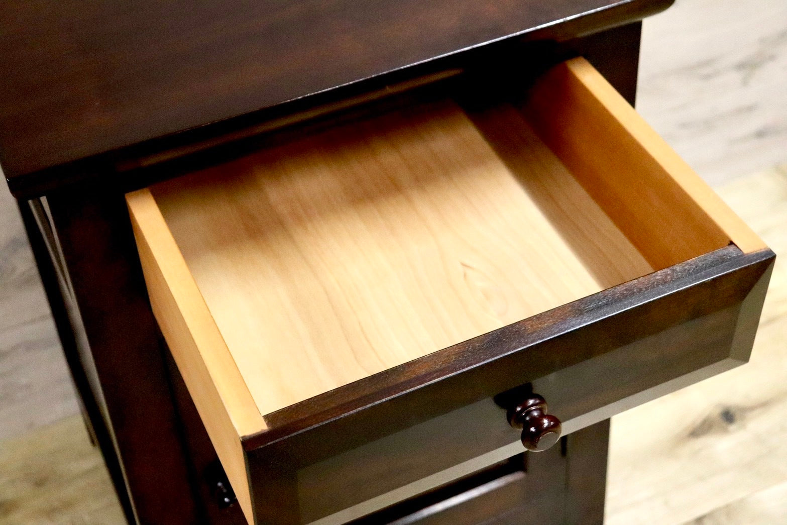 GMIS23A○松本民芸家具 C型電話台 チェスト リビング収納 引出し 収納家具 ミズメザクラ 無垢材 和モダン レトロ 和家具 民藝