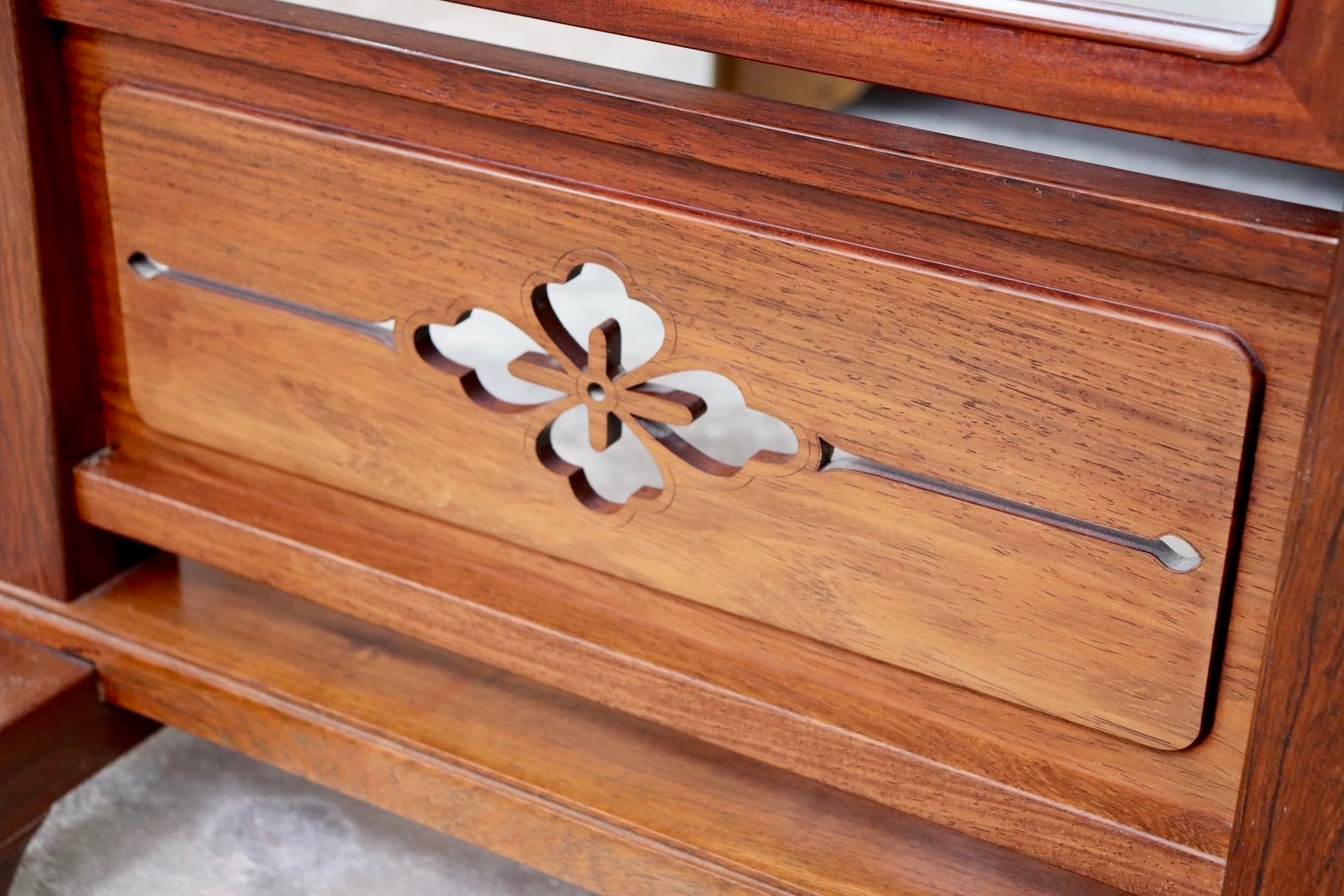 GMHK875○唐木家具 花梨 中国美術 姿見 全身鏡 ウォールミラー 和モダン 和家具 和室 座敷 伝統工芸 古民家 アンティーク レトロ