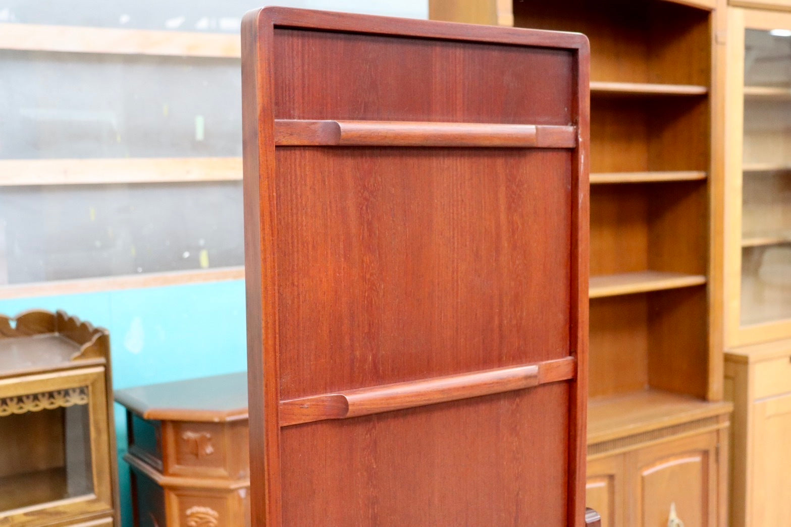 GMHK875○唐木家具 花梨 中国美術 姿見 全身鏡 ウォールミラー 和モダン 和家具 和室 座敷 伝統工芸 古民家 アンティーク レトロ