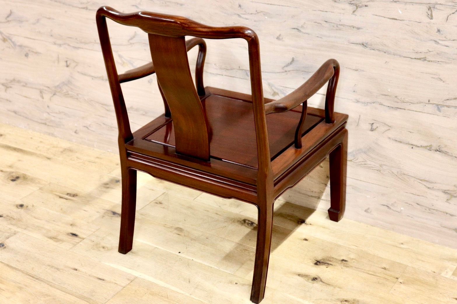 GMIK23D○唐木家具 ダイニングチェア 食卓椅子 アームチェア 花梨材 無垢 中国美術 高級家具 アジアン ヴィンテージ