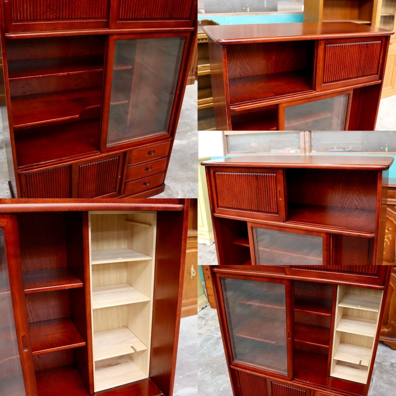 GMIK3○karimoku / カリモク 和箪笥 茶棚 飾り棚 和家具 キャビネット 和モダン 和室 座敷 古民家 収納家具 国産家具 レトロ