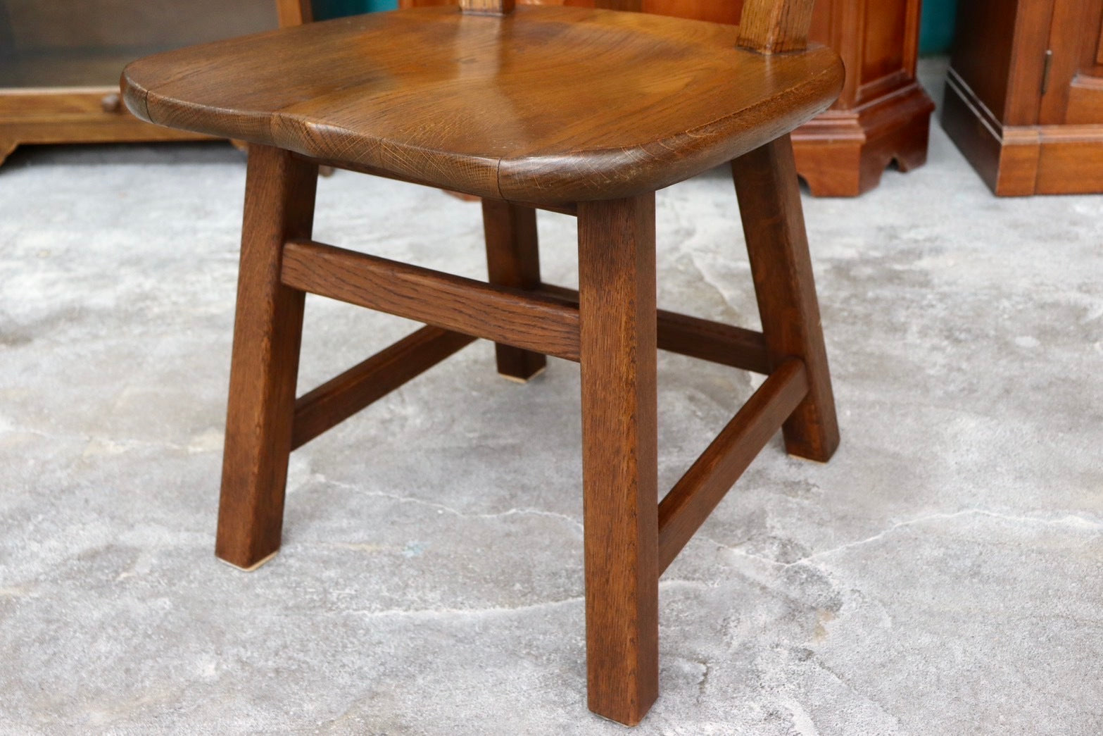 GMHS595B○オランダ製 ダッチカントリー ダイニングチェア 椅子 店舗什器 オーク無垢材 カントリー ヴィンテージ