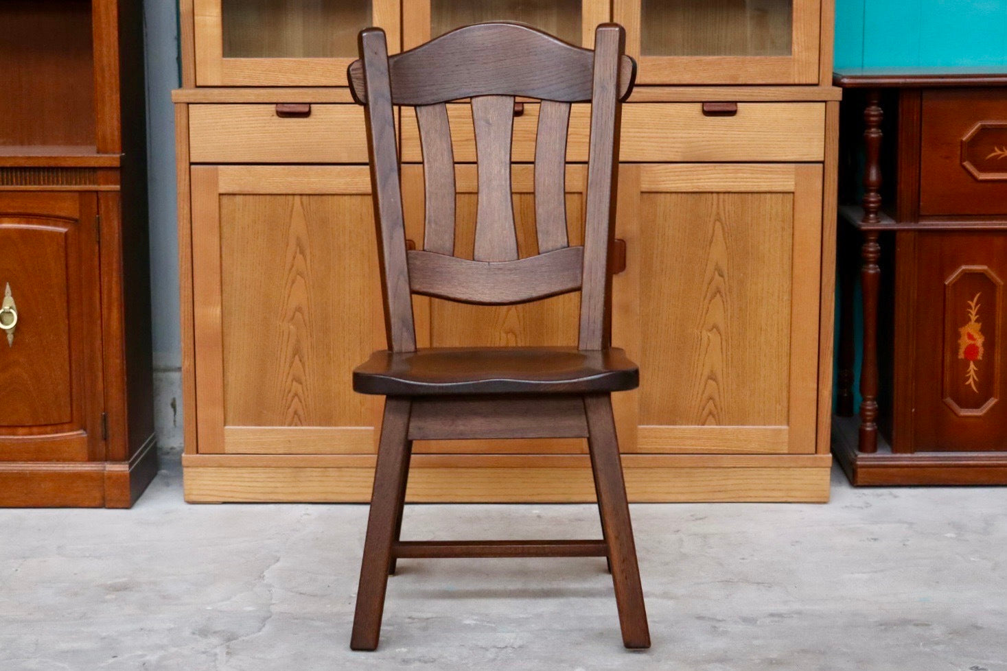 GMHS565D○オランダ製 ダッチカントリー ダイニングチェア 椅子 無垢 オーク材 民芸家具 堅牢 輸入家具 ヴィンテージ