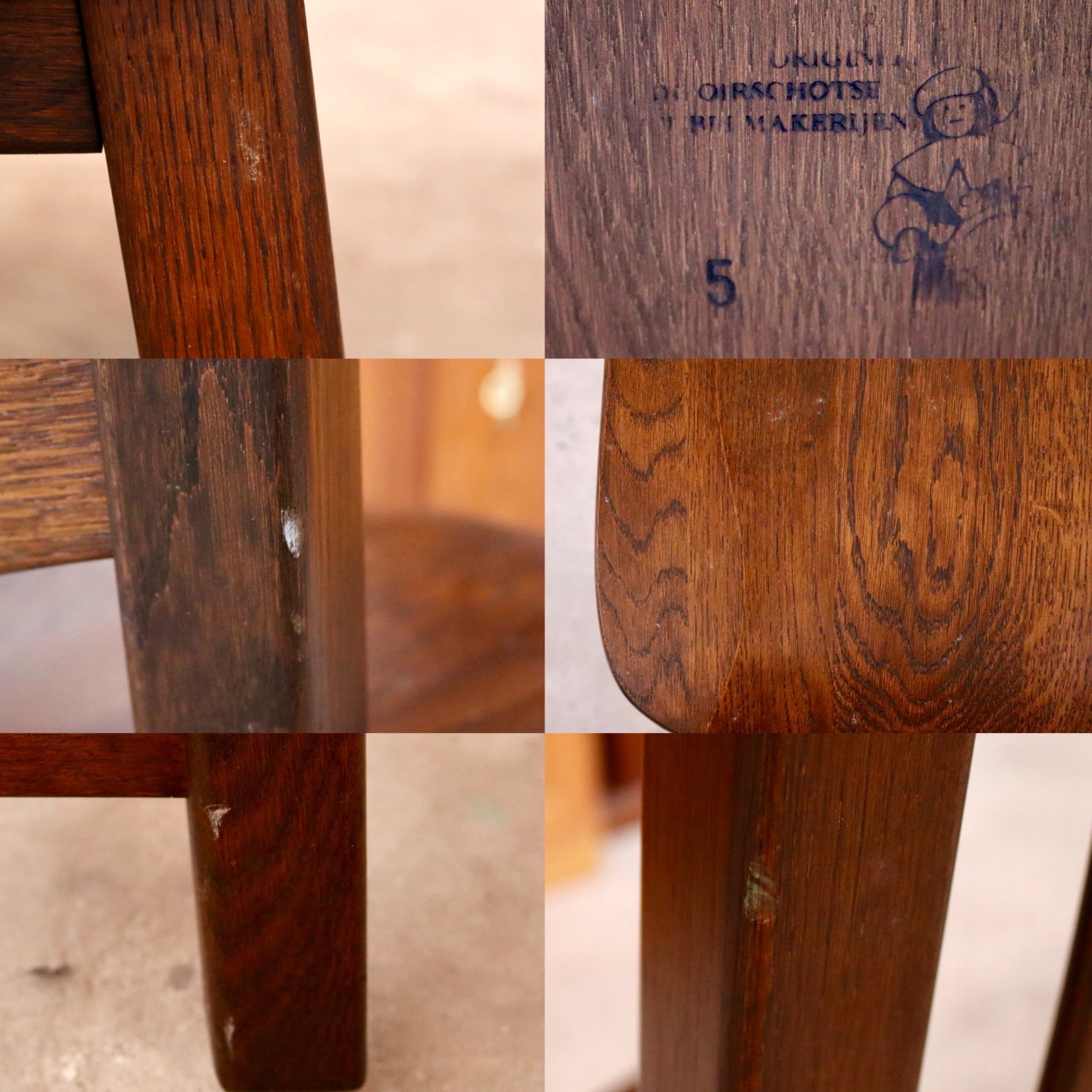 GMHS565D○オランダ製 ダッチカントリー ダイニングチェア 椅子 無垢 オーク材 民芸家具 堅牢 輸入家具 ヴィンテージ