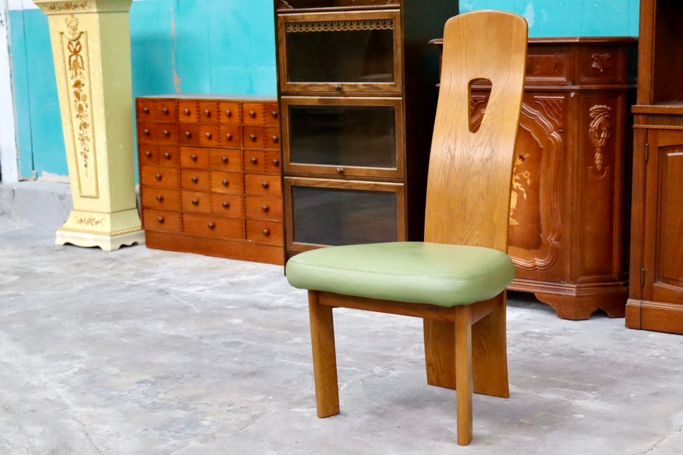 GMIH24B○浜本工芸 / HAMAMOTO ダイニングチェア 椅子 ハイバックチェア アームレスチェア 合皮 楢無垢 国産家具