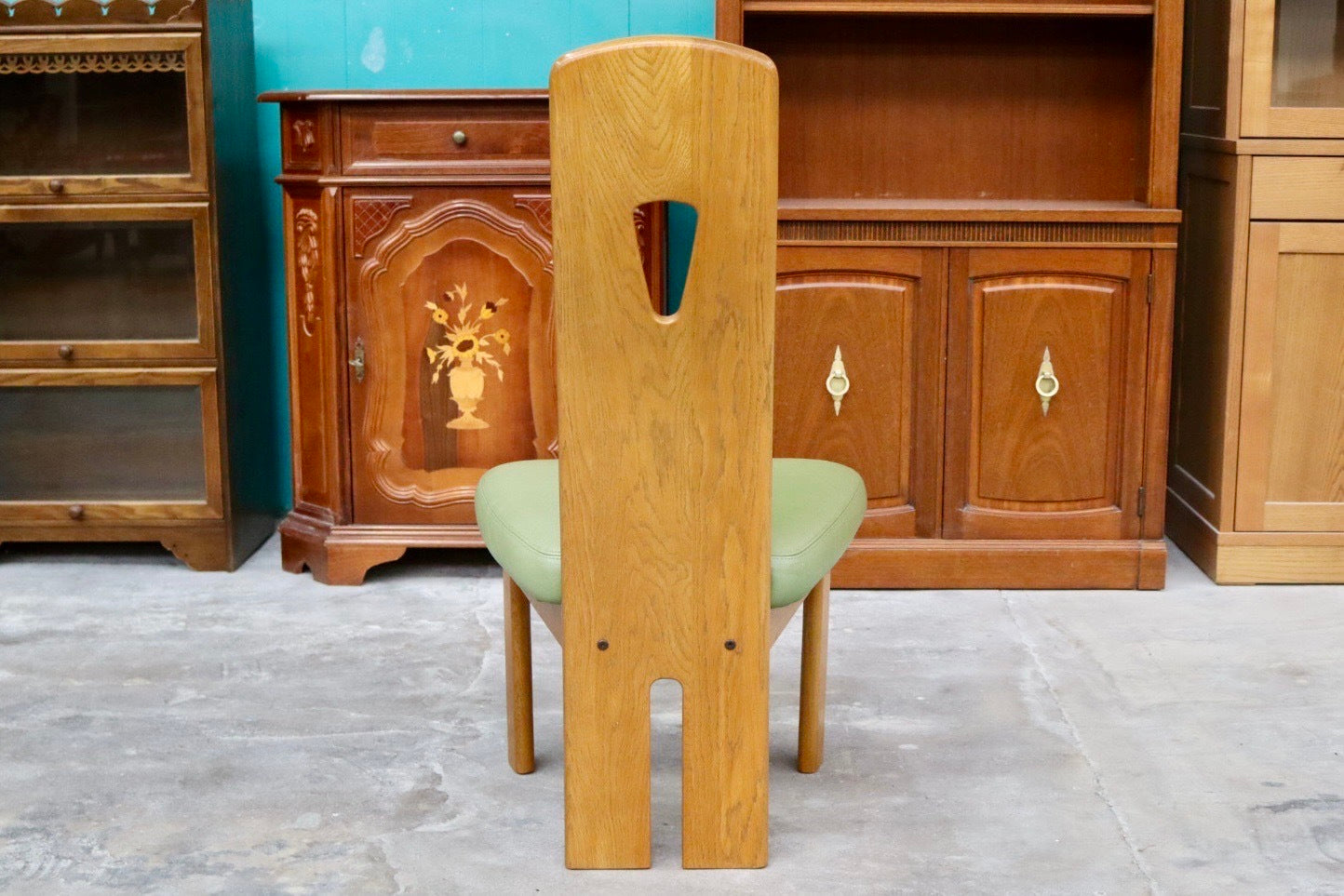 GMIH24B○浜本工芸 / HAMAMOTO ダイニングチェア 椅子 ハイバックチェア アームレスチェア 合皮 楢無垢 国産家具