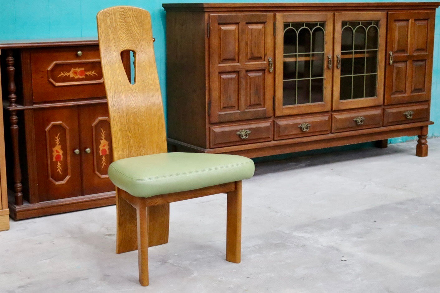 GMIH24C○浜本工芸 / HAMAMOTO ダイニングチェア 椅子 ハイバックチェア アームレスチェア 合皮 楢無垢 国産家具