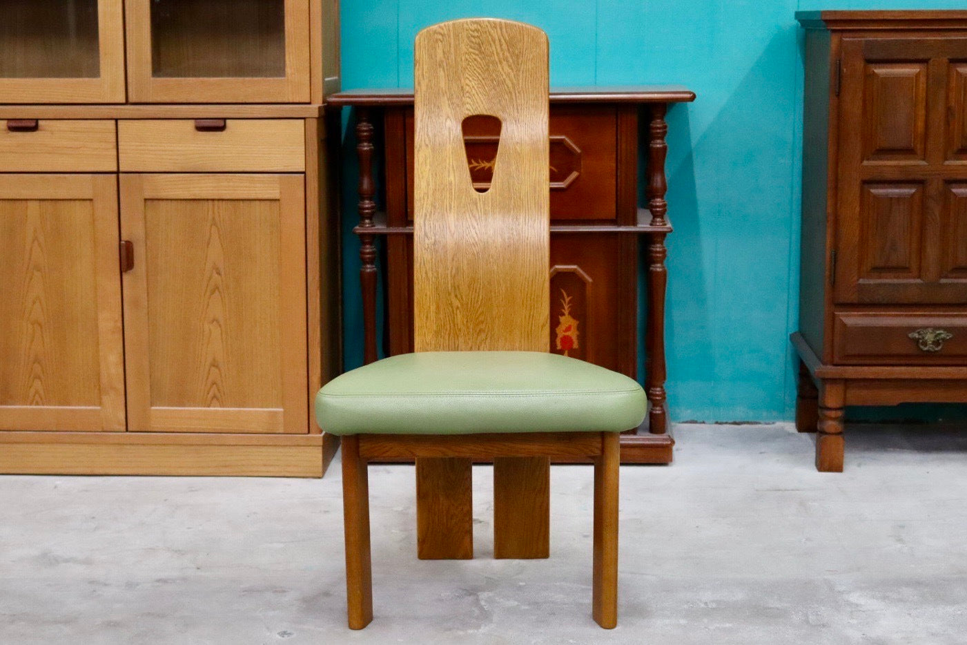 GMIH24C○浜本工芸 / HAMAMOTO ダイニングチェア 椅子 ハイバックチェア アームレスチェア 合皮 楢無垢 国産家具