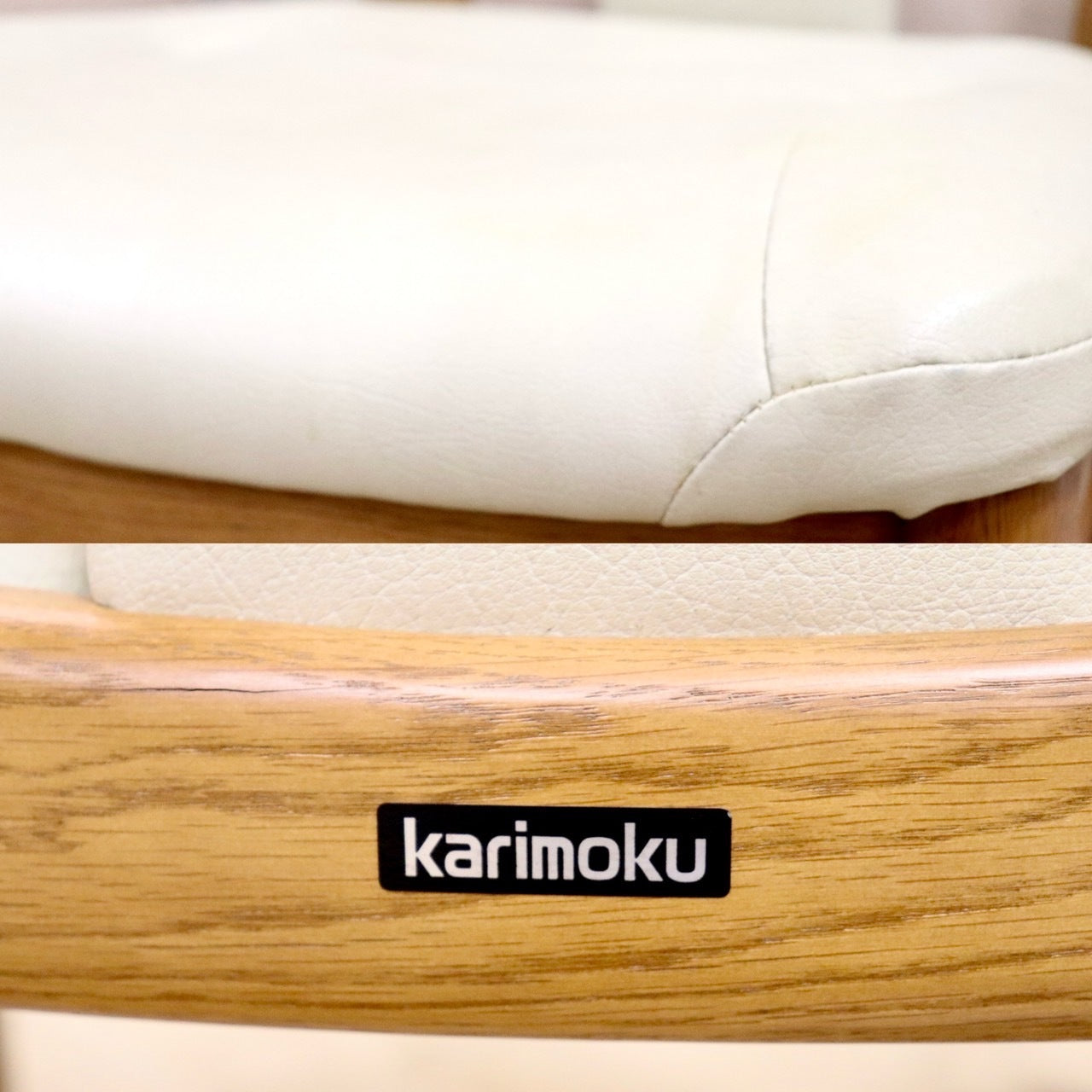 GMIK75○karimoku / カリモク ダイニングチェア アームレスチェア 椅子 合皮 アイボリー モダン 国産家具