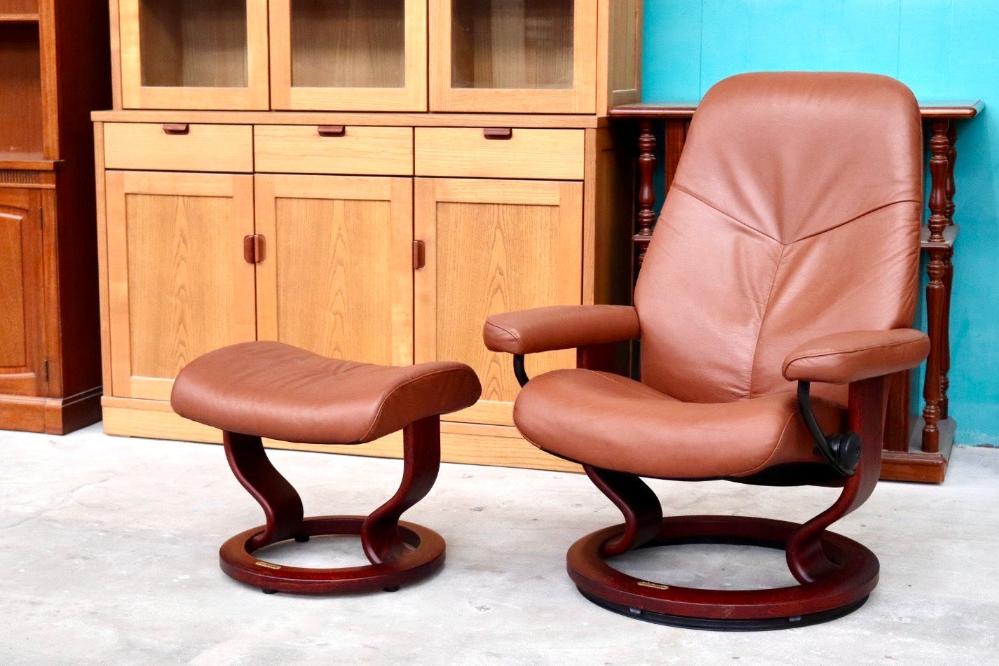 GMIK119○EKORNES / エコーネス ストレスレス リクライニングチェア 1人掛けソファ オットマン付き クラシック 本革 北欧家具 ノルウェー