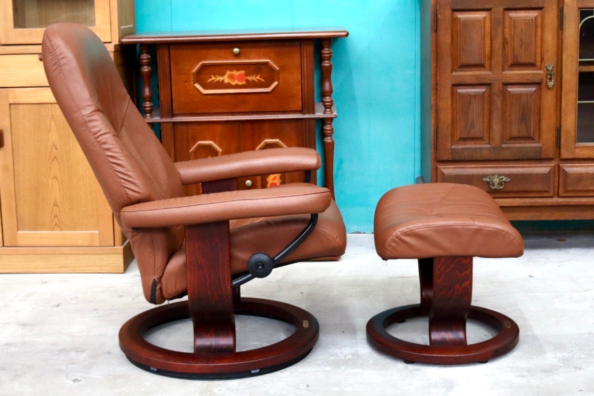 GMIK119○EKORNES / エコーネス ストレスレス リクライニングチェア 1人掛けソファ オットマン付き クラシック 本革 北欧家具 ノルウェー