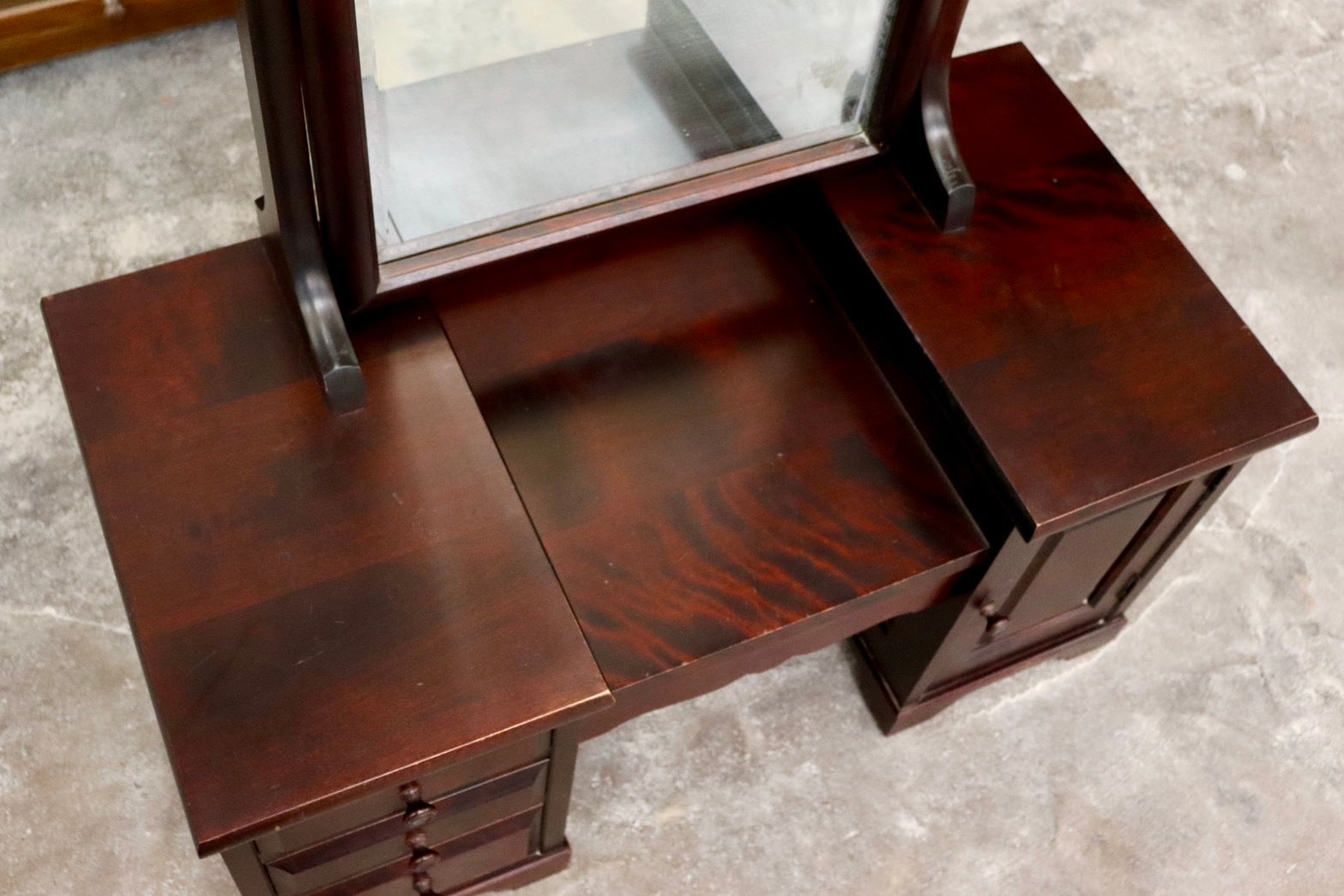 GMIK115○北海道民芸家具 ドレッサー 鏡台 化粧台 座鏡 民藝 樺材 古民家 和家具 和モダン 収納 アンティーク レトロ