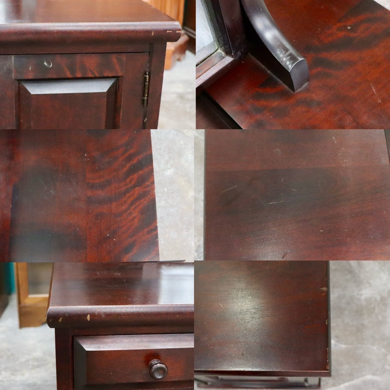 GMIK115○北海道民芸家具 ドレッサー 鏡台 化粧台 座鏡 民藝 樺材 古民家 和家具 和モダン 収納 アンティーク レトロ